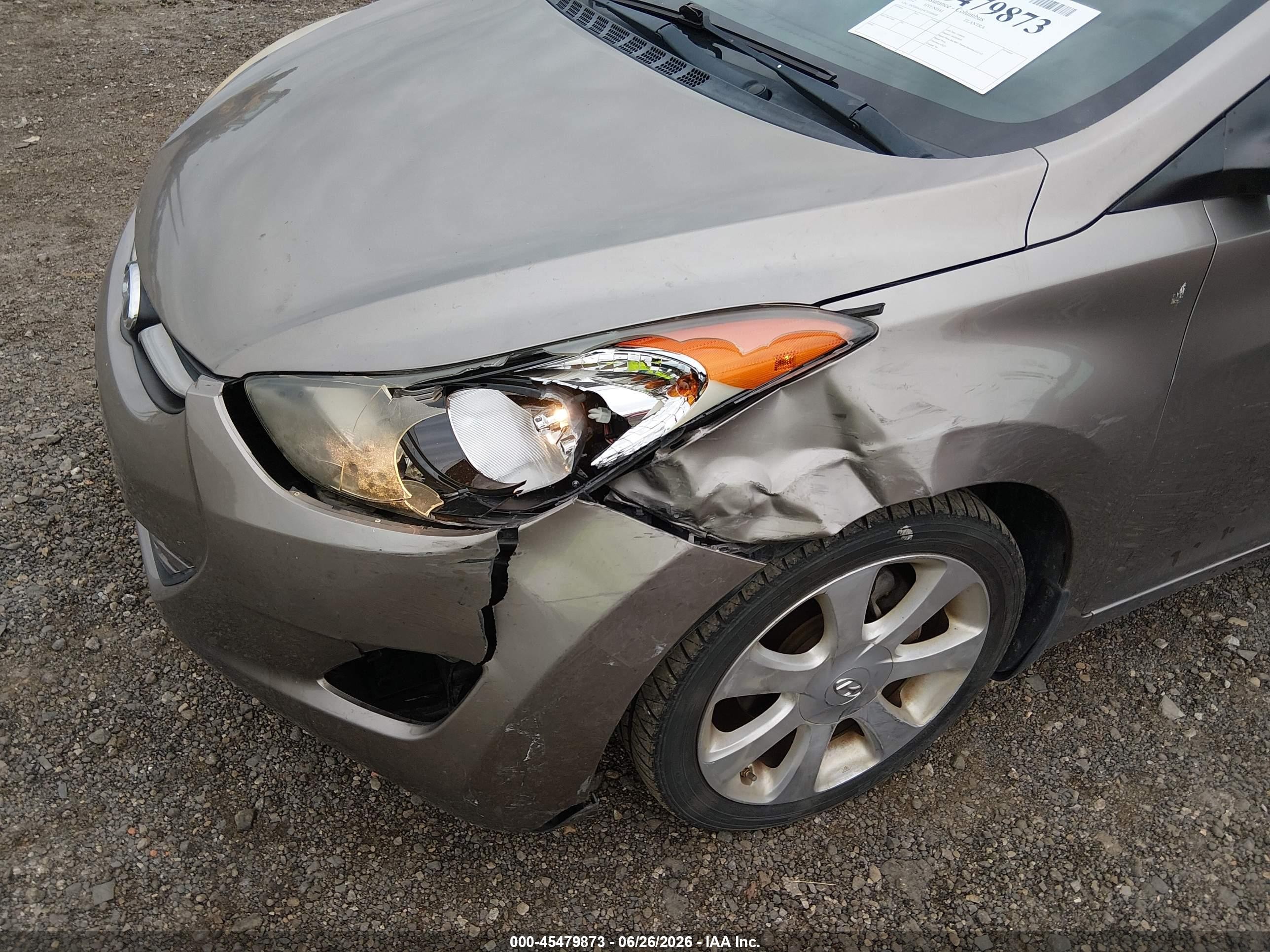 2012 Hyundai Elantra Limited Beige vin: 5NPDH4AE4CH100668