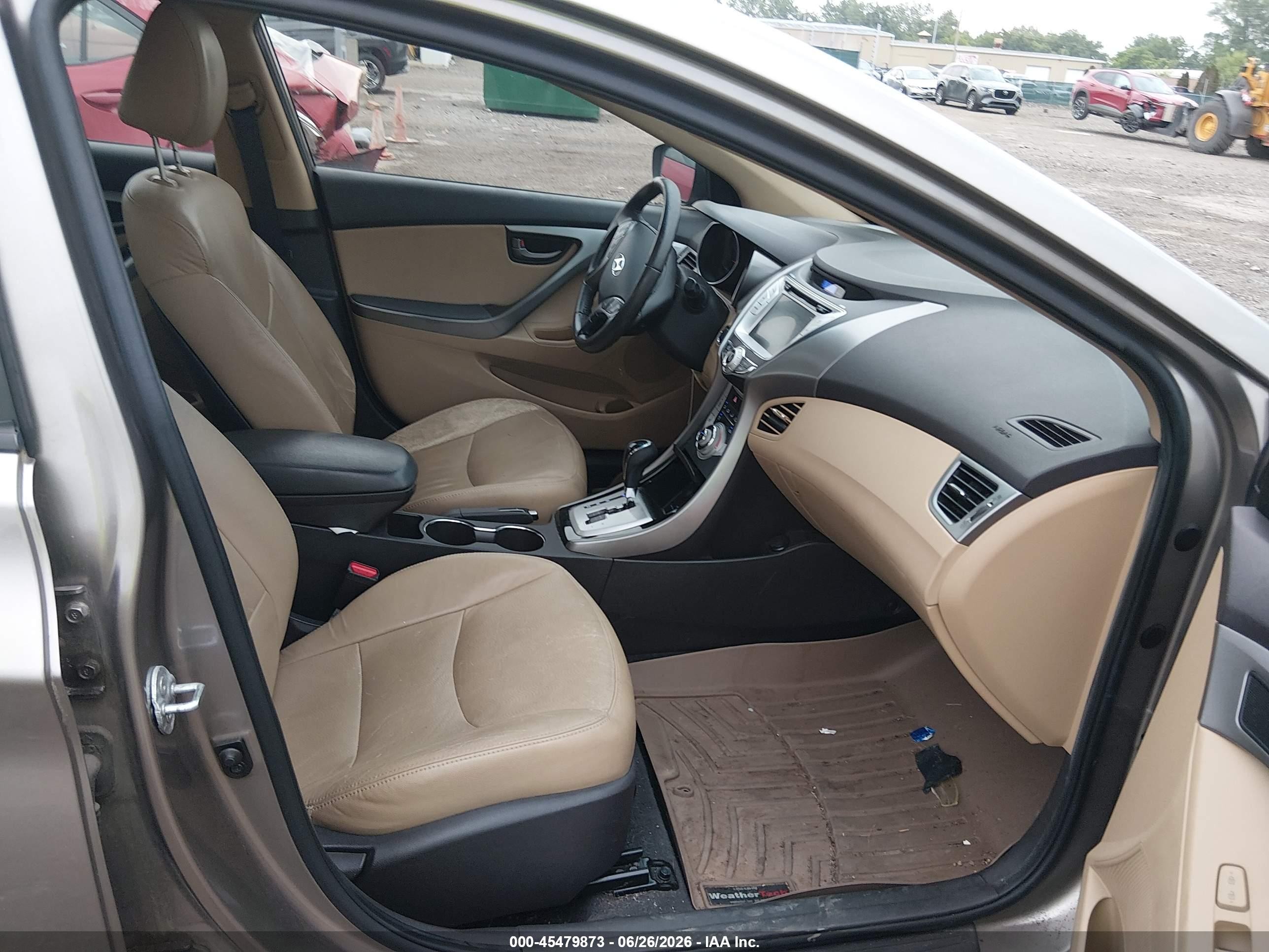 2012 Hyundai Elantra Limited Beige vin: 5NPDH4AE4CH100668