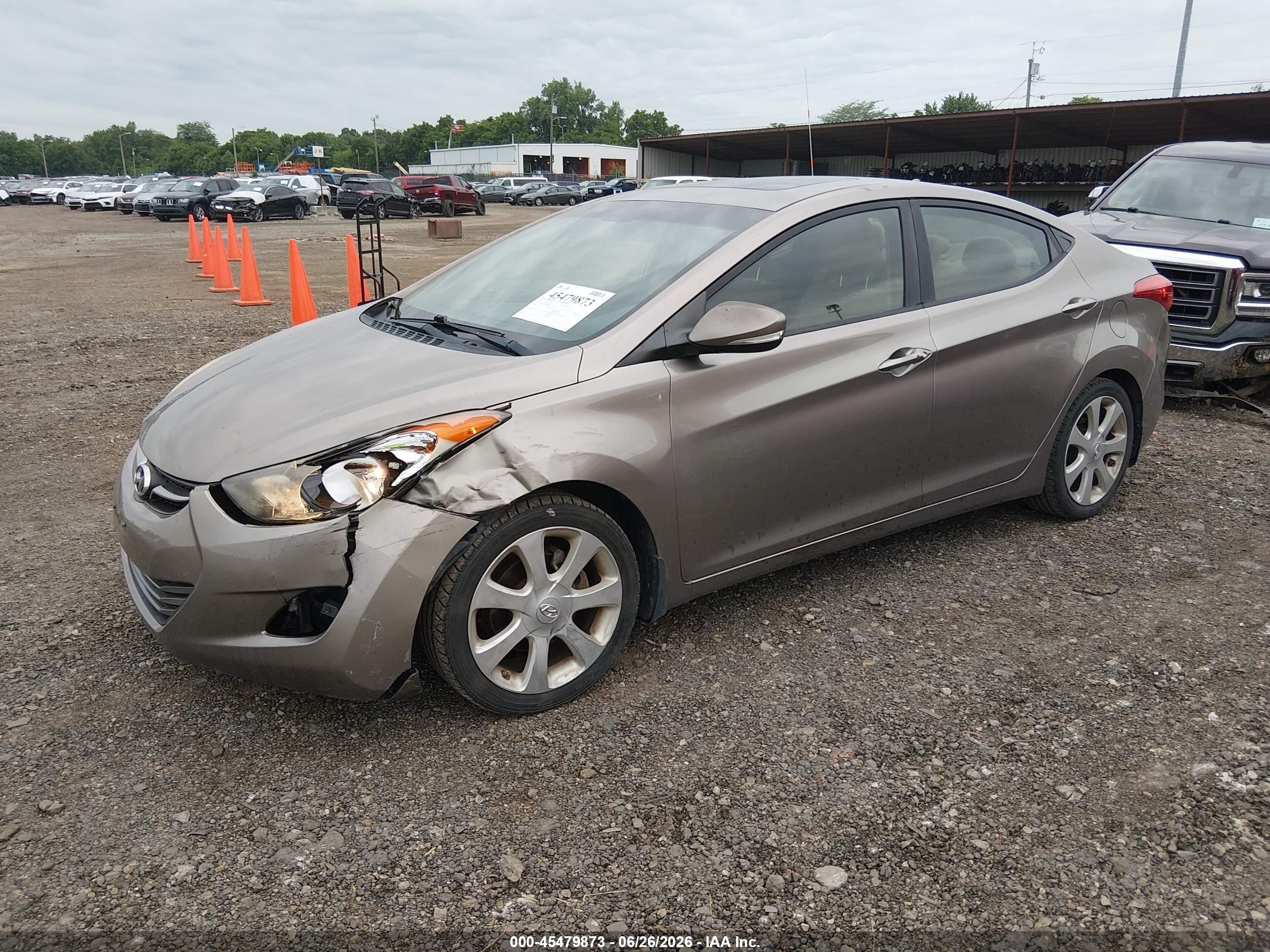 2012 Hyundai Elantra Limited Beige vin: 5NPDH4AE4CH100668