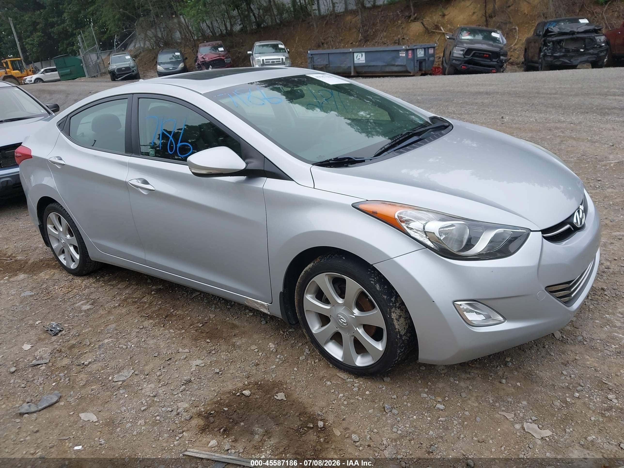 2012 Hyundai Elantra Limited Silver vin: 5NPDH4AE4CH111735