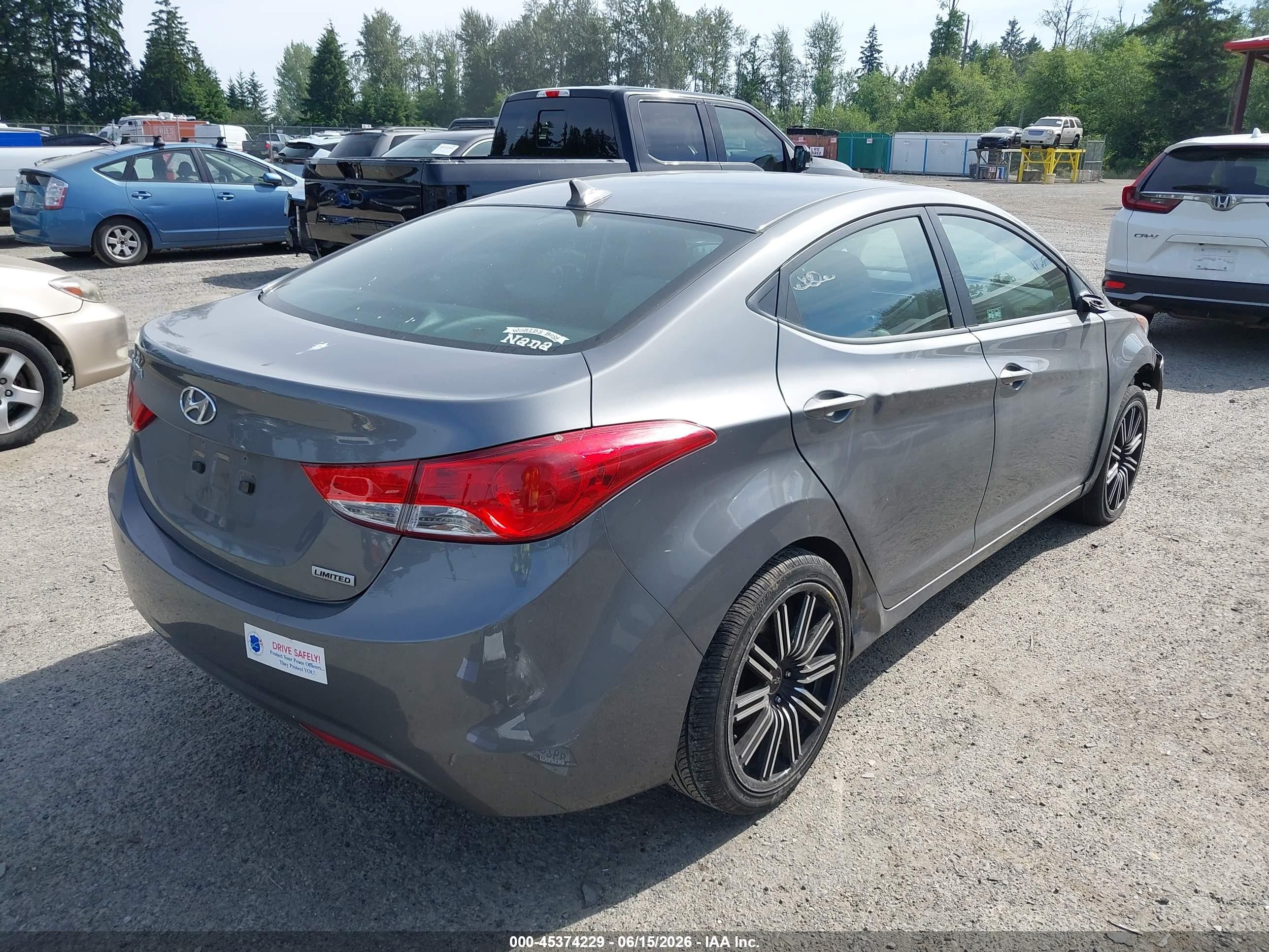 2012 Hyundai Elantra Limited Серый vin: 5NPDH4AE4CH118233