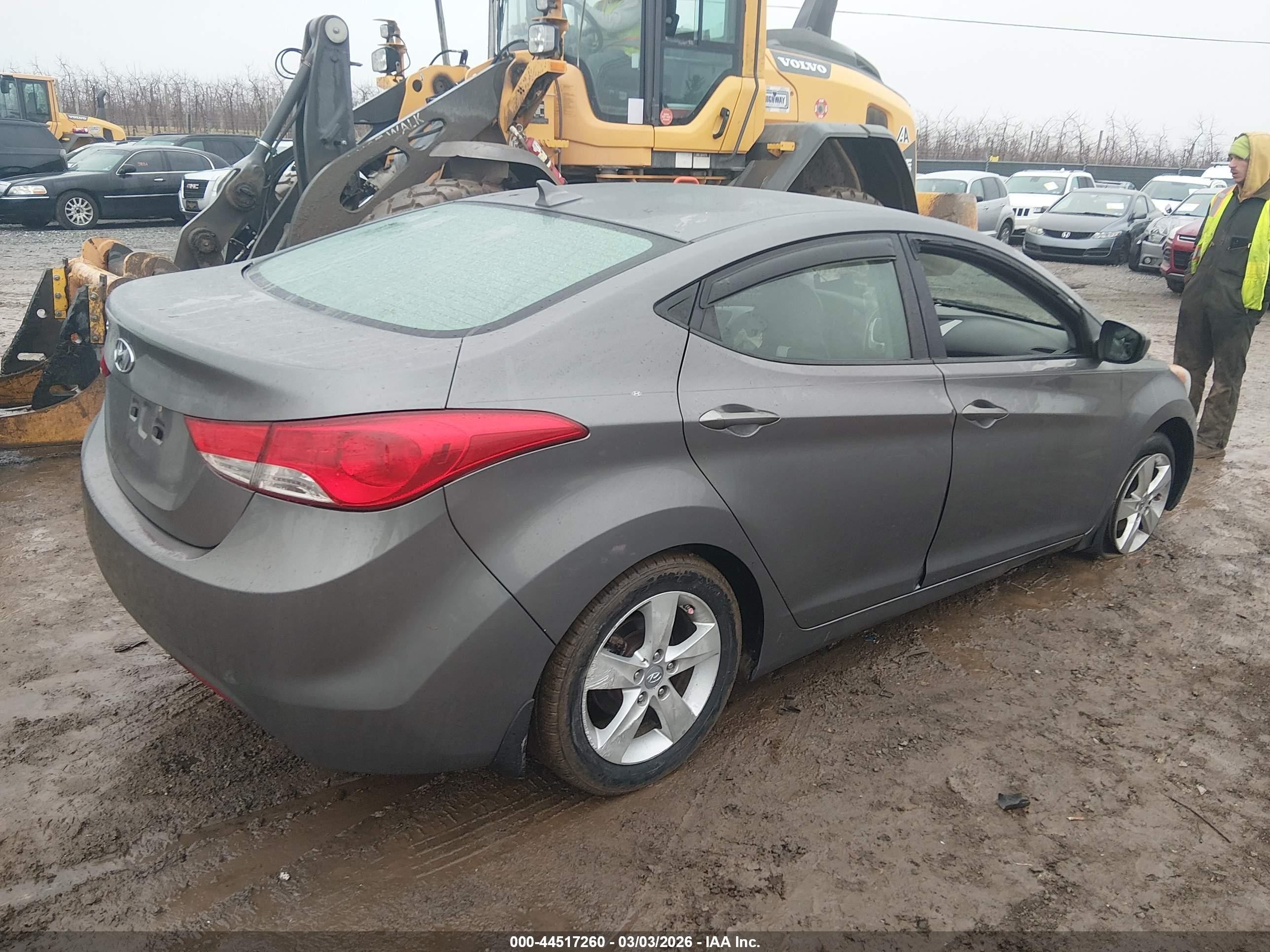 2012 Hyundai Elantra Gls Gray vin: 5NPDH4AE4CH124100