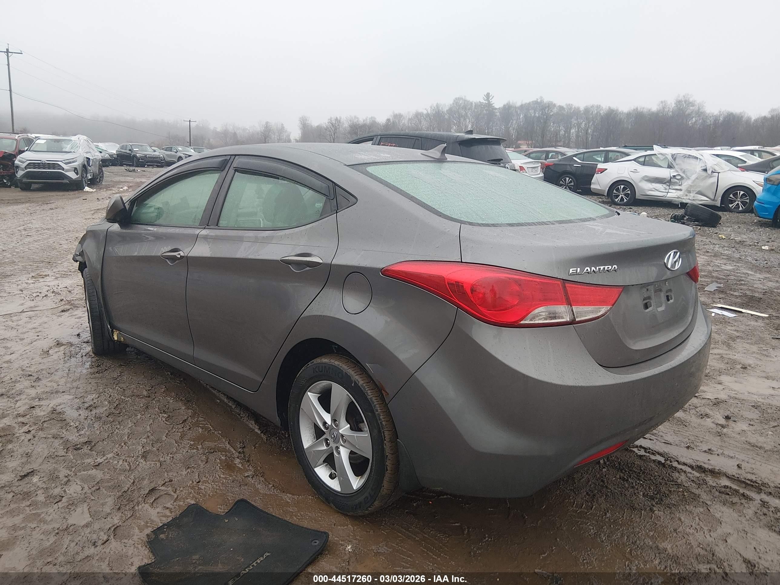 2012 Hyundai Elantra Gls Gray vin: 5NPDH4AE4CH124100