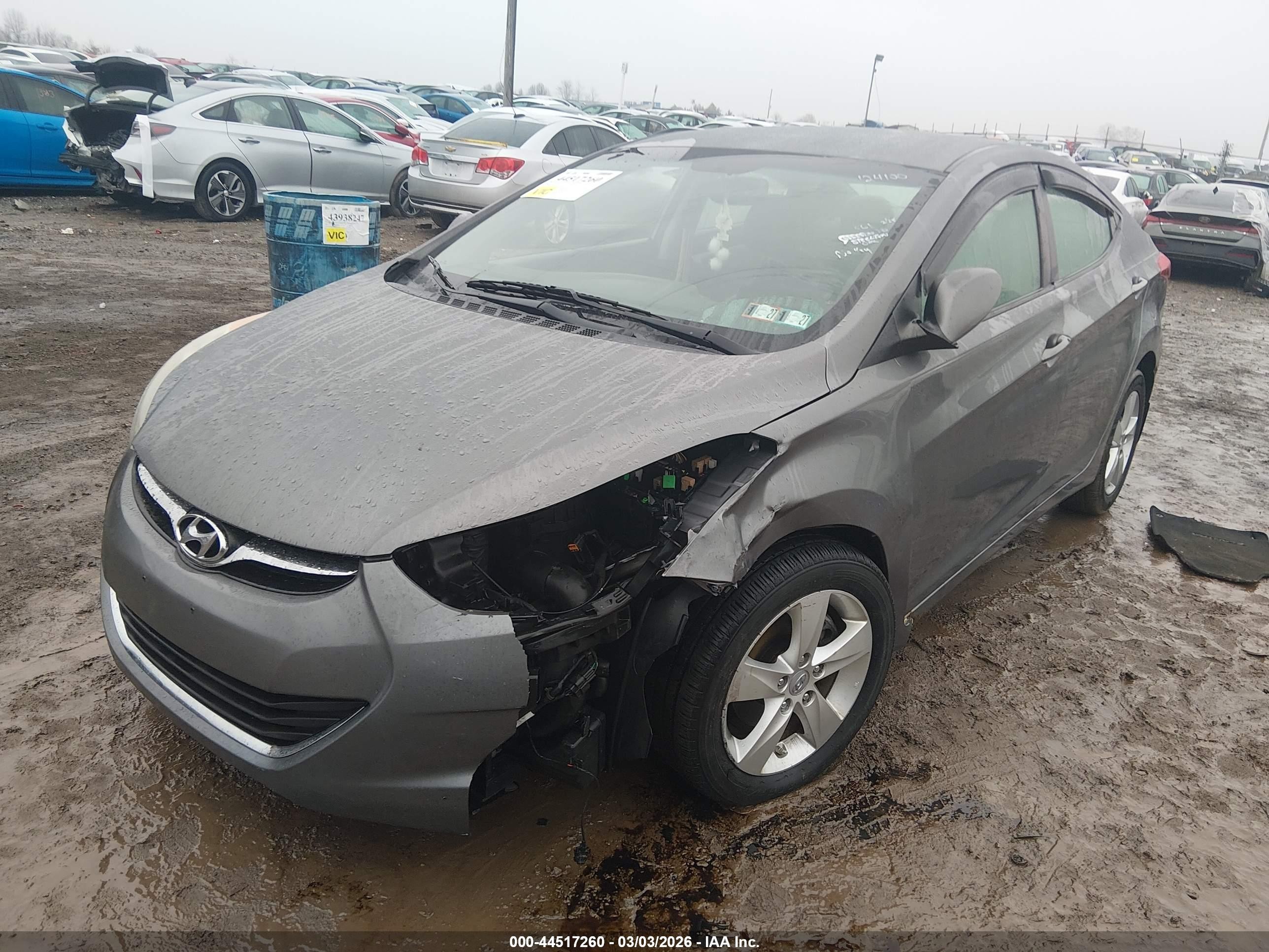 2012 Hyundai Elantra Gls Gray vin: 5NPDH4AE4CH124100