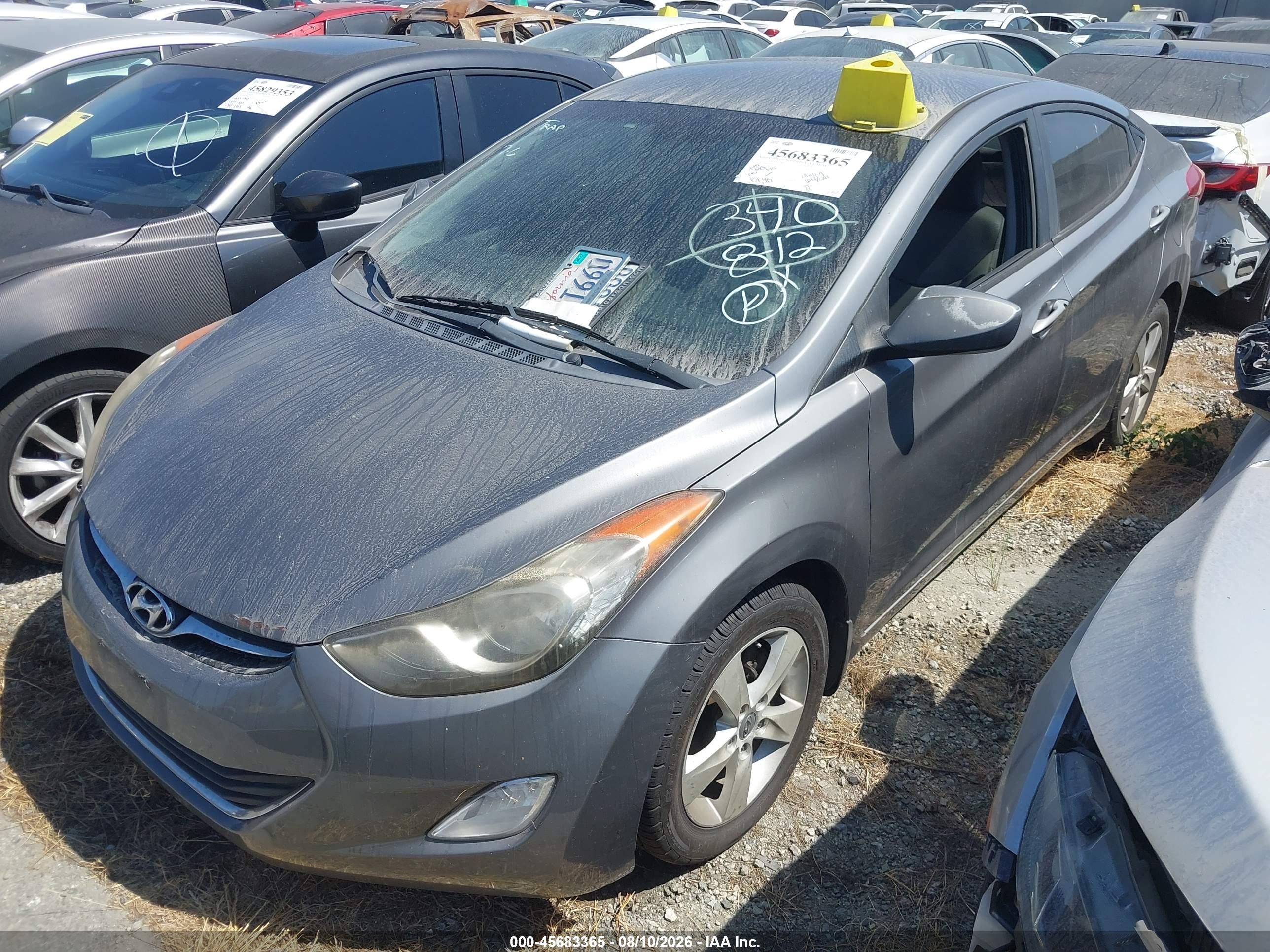 2012 Hyundai Elantra Gls Серый vin: 5NPDH4AE4CH125053
