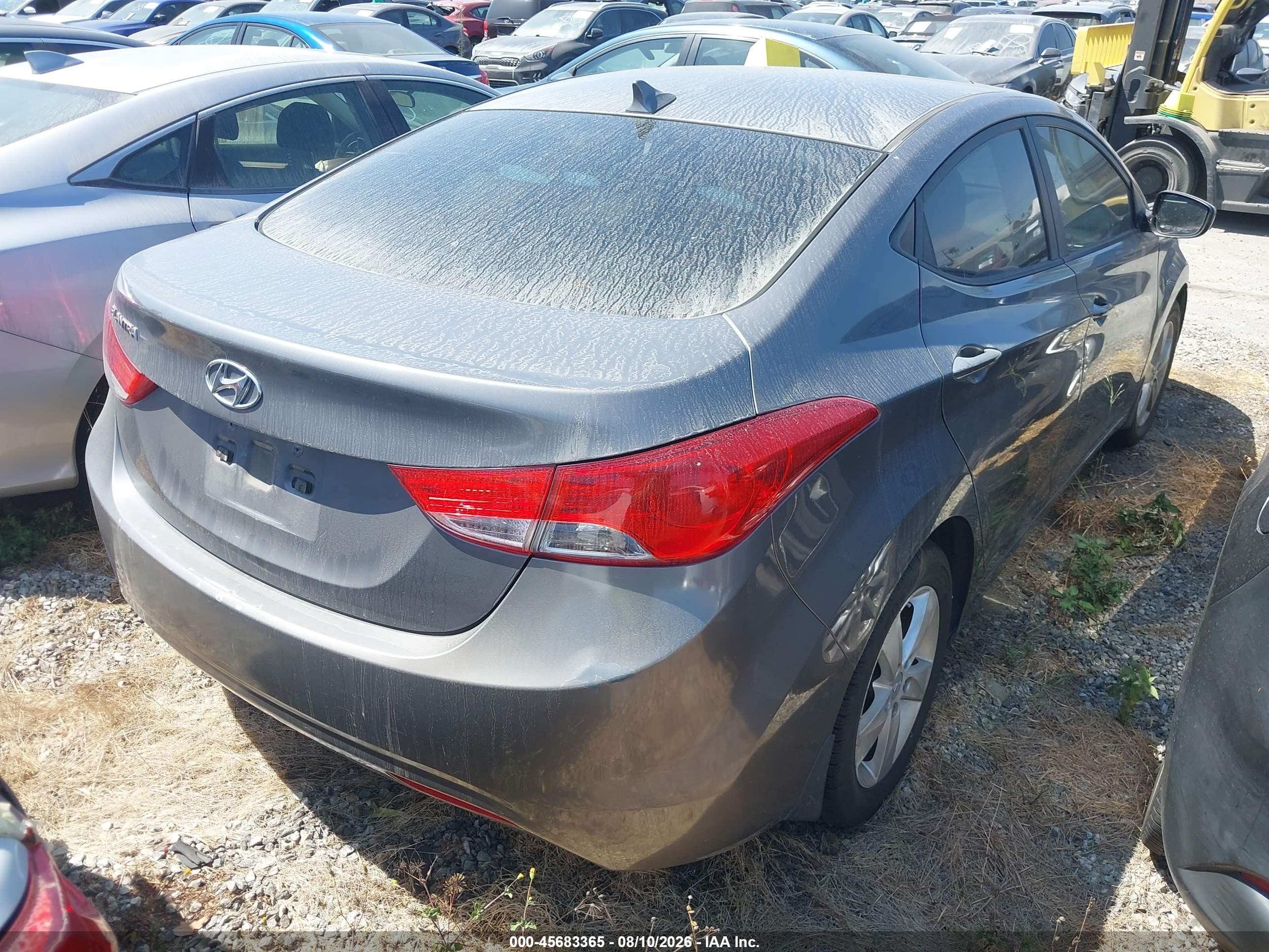 2012 Hyundai Elantra Gls Серый vin: 5NPDH4AE4CH125053