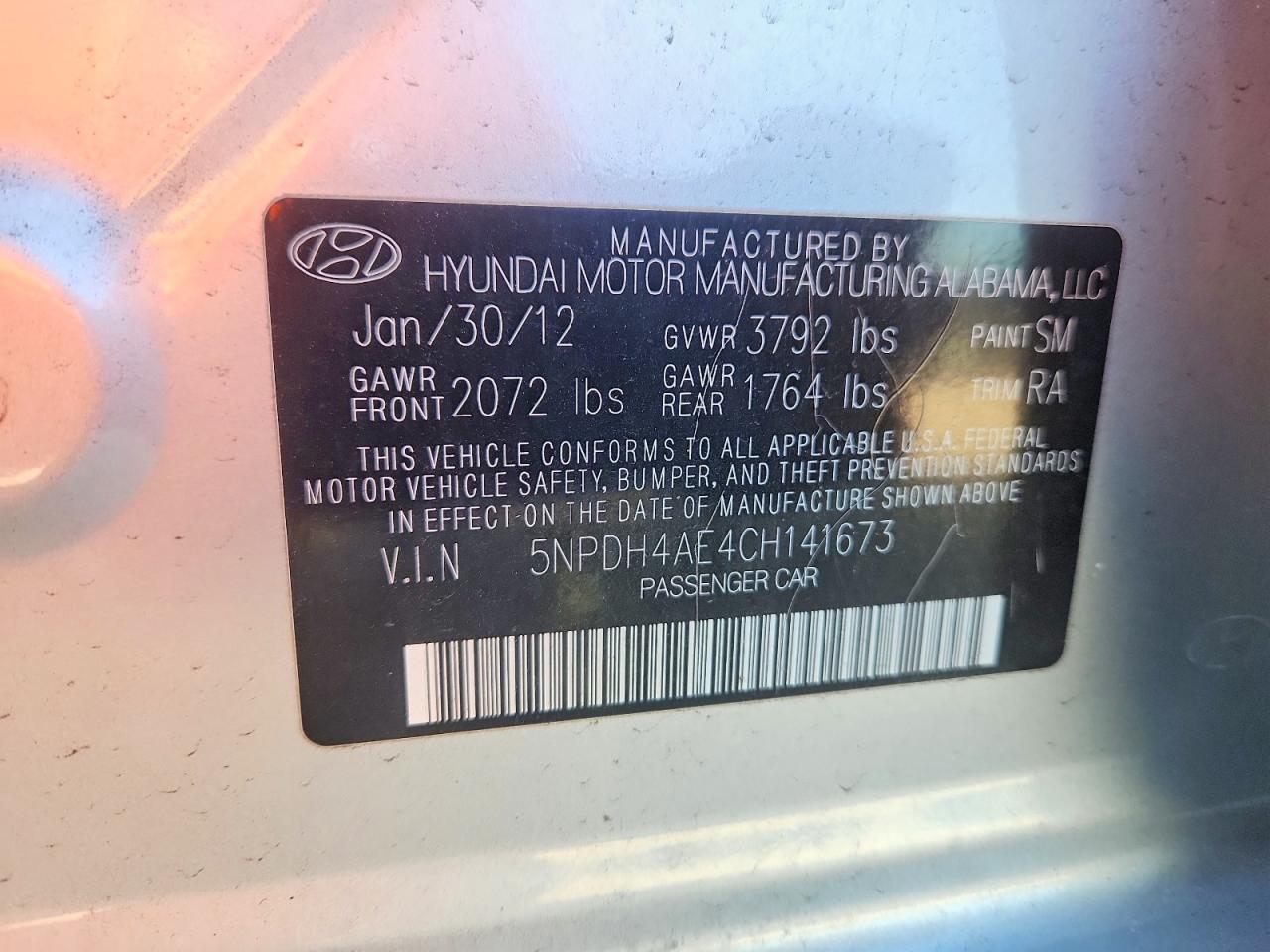 2012 Hyundai Elantra Limited Silver vin: 5NPDH4AE4CH141673