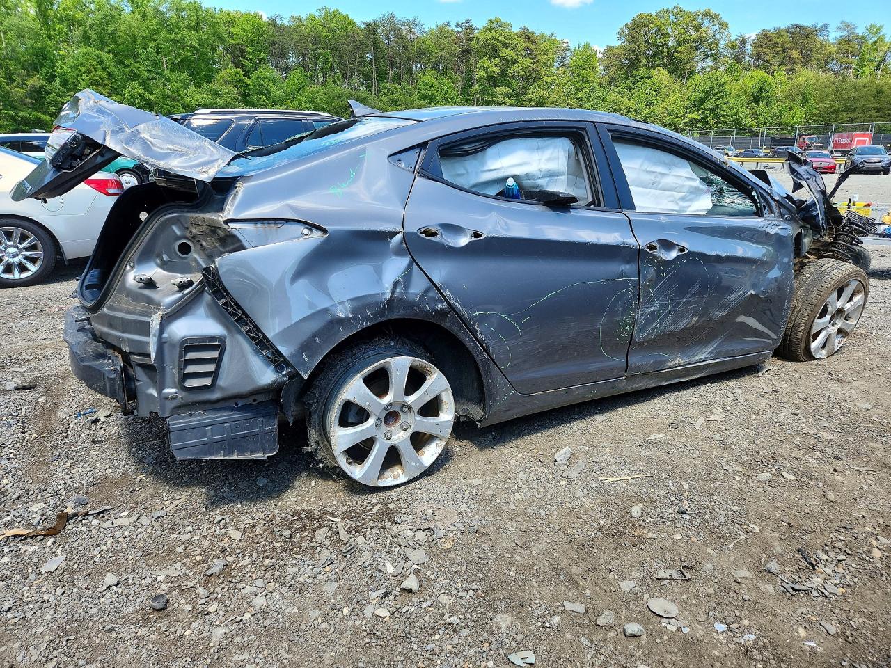 2013 Hyundai Elantra Limited Gray vin: 5NPDH4AE4DH159950
