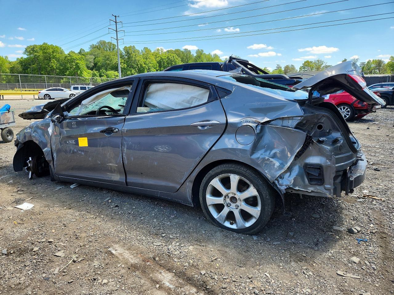 2013 Hyundai Elantra Limited Gray vin: 5NPDH4AE4DH159950