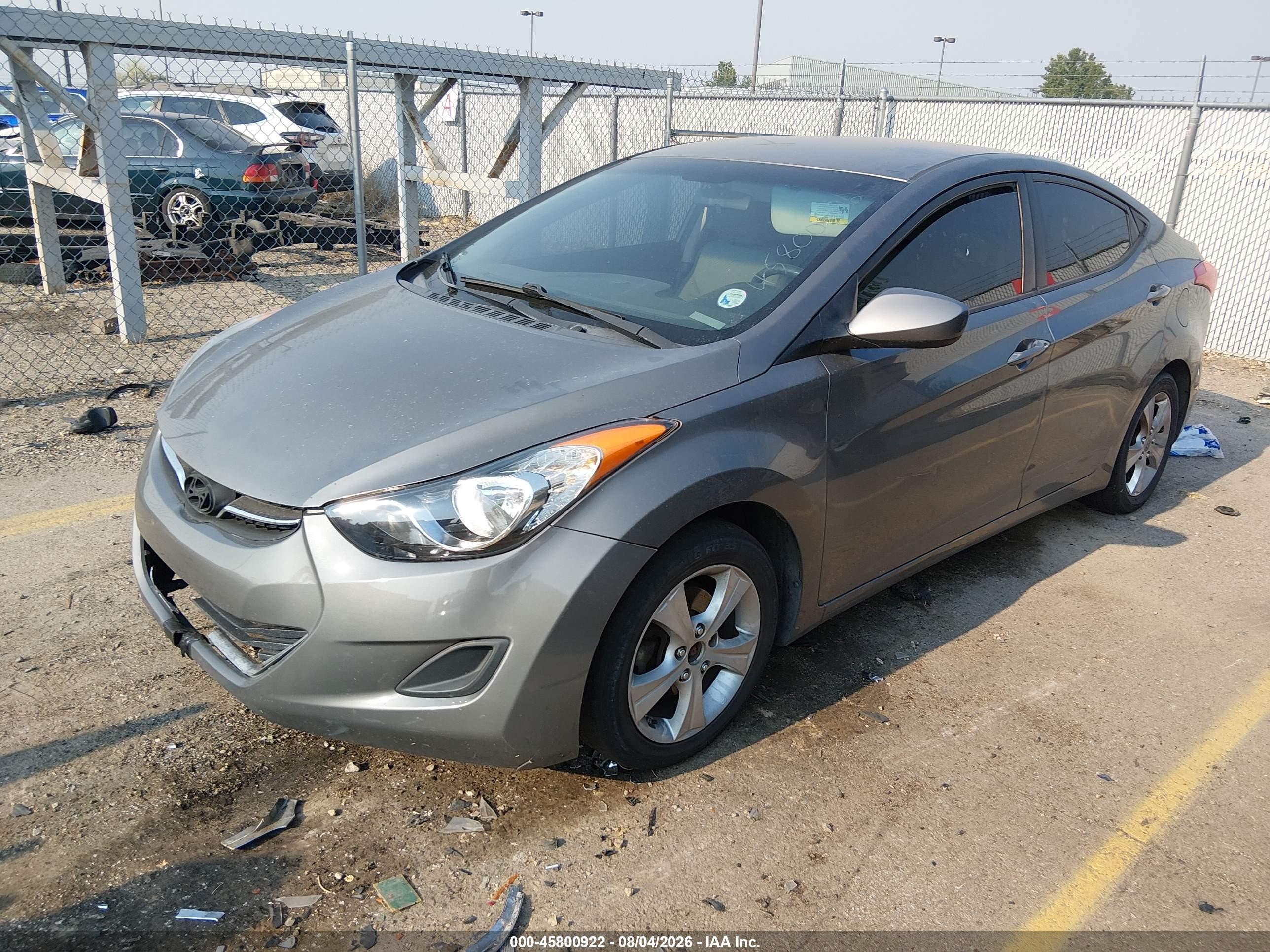 2013 Hyundai Elantra Gls Gray vin: 5NPDH4AE4DH160046