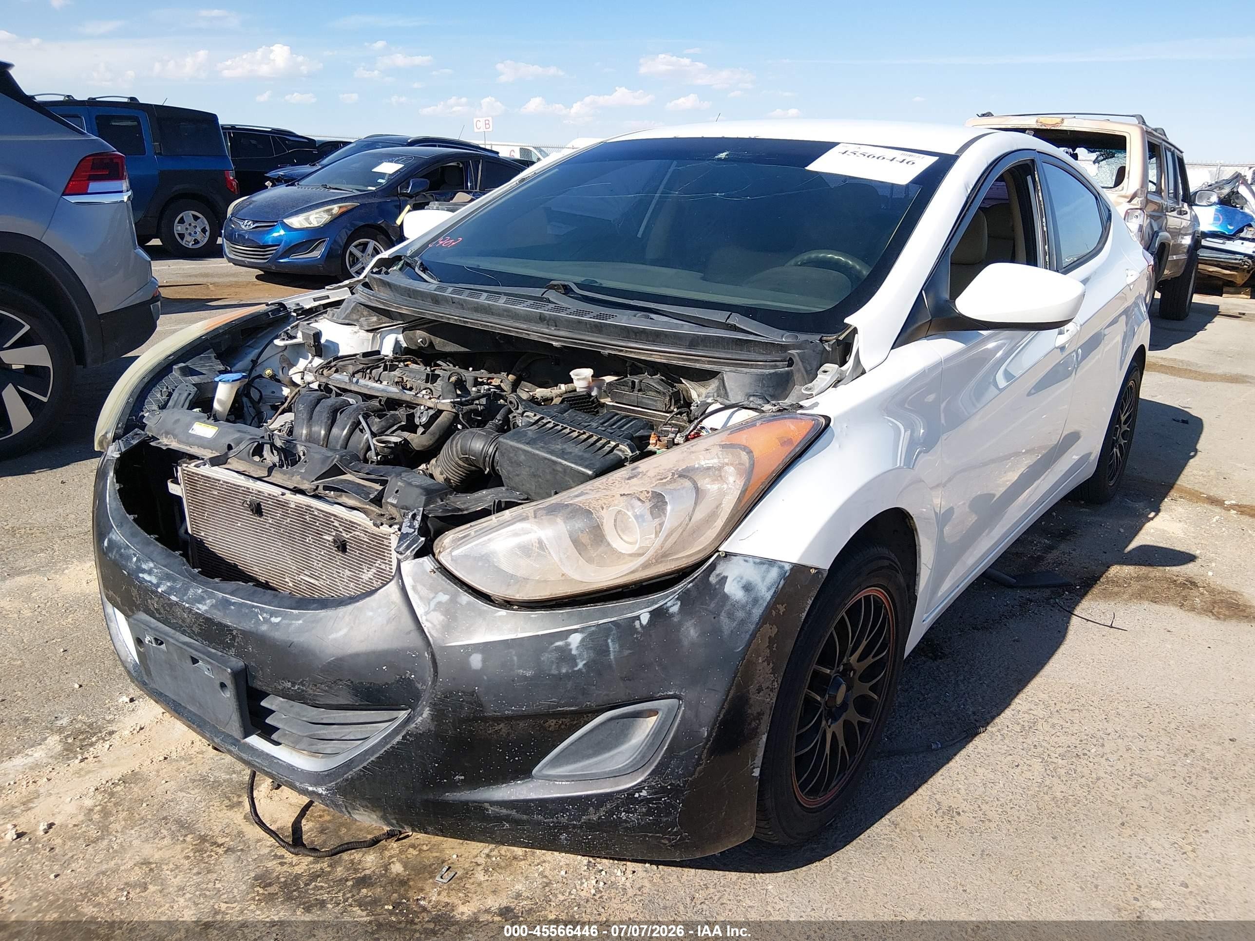 2013 Hyundai Elantra Gls White vin: 5NPDH4AE4DH168518