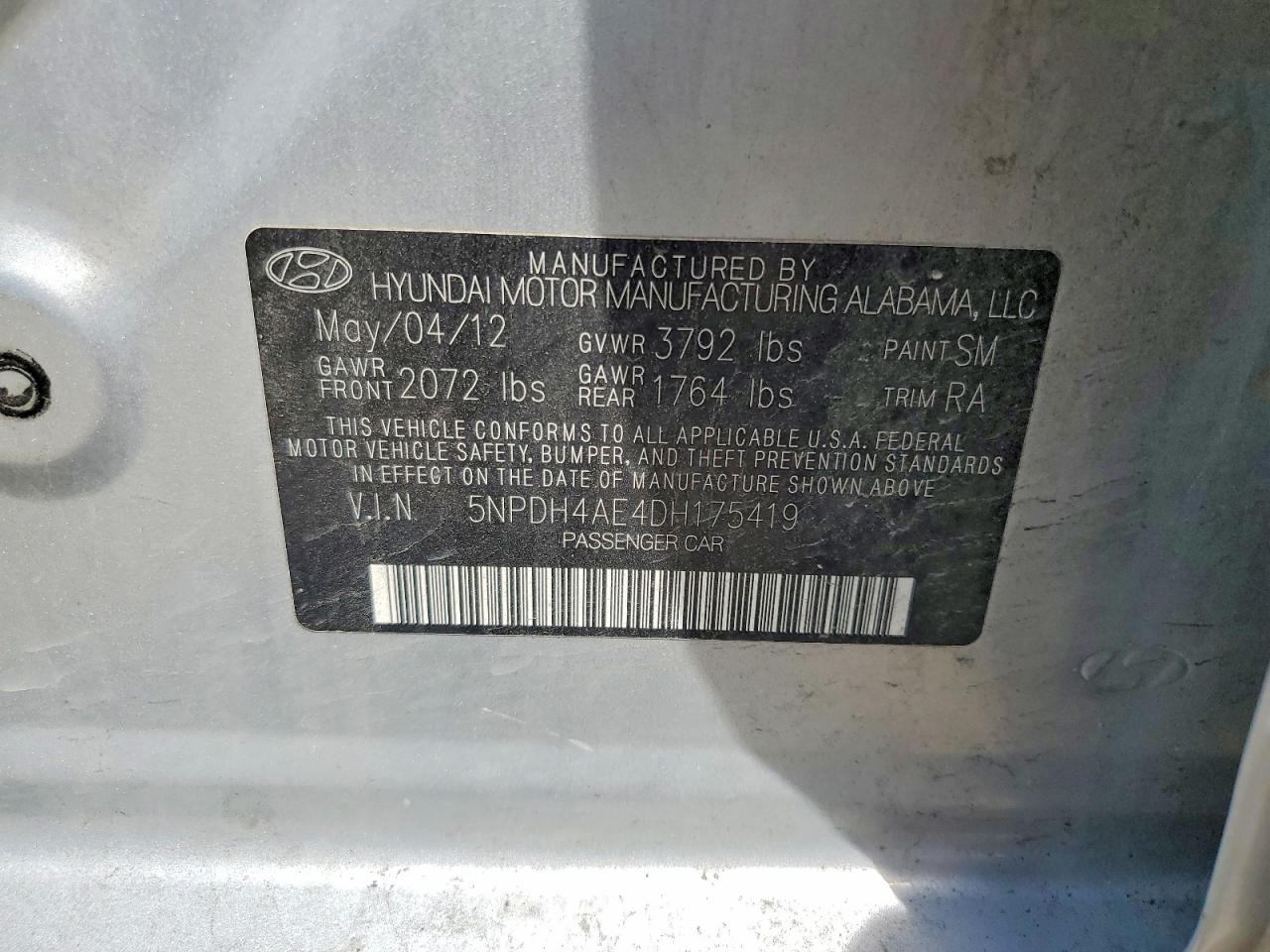 2013 Hyundai Elantra Gls Silver vin: 5NPDH4AE4DH175419