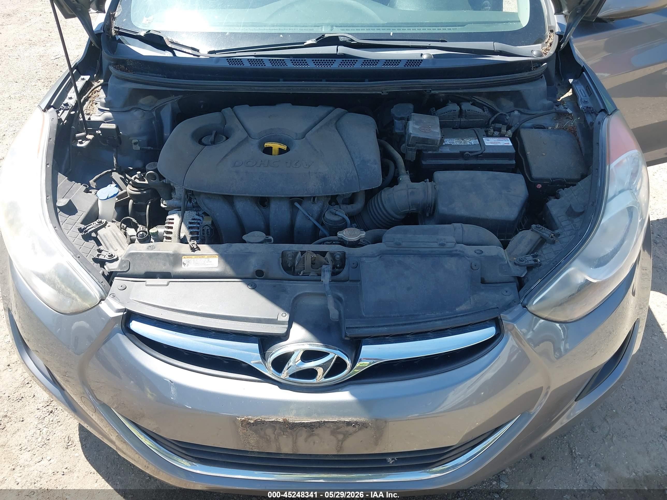 2013 Hyundai Elantra Gls Gray vin: 5NPDH4AE4DH178725