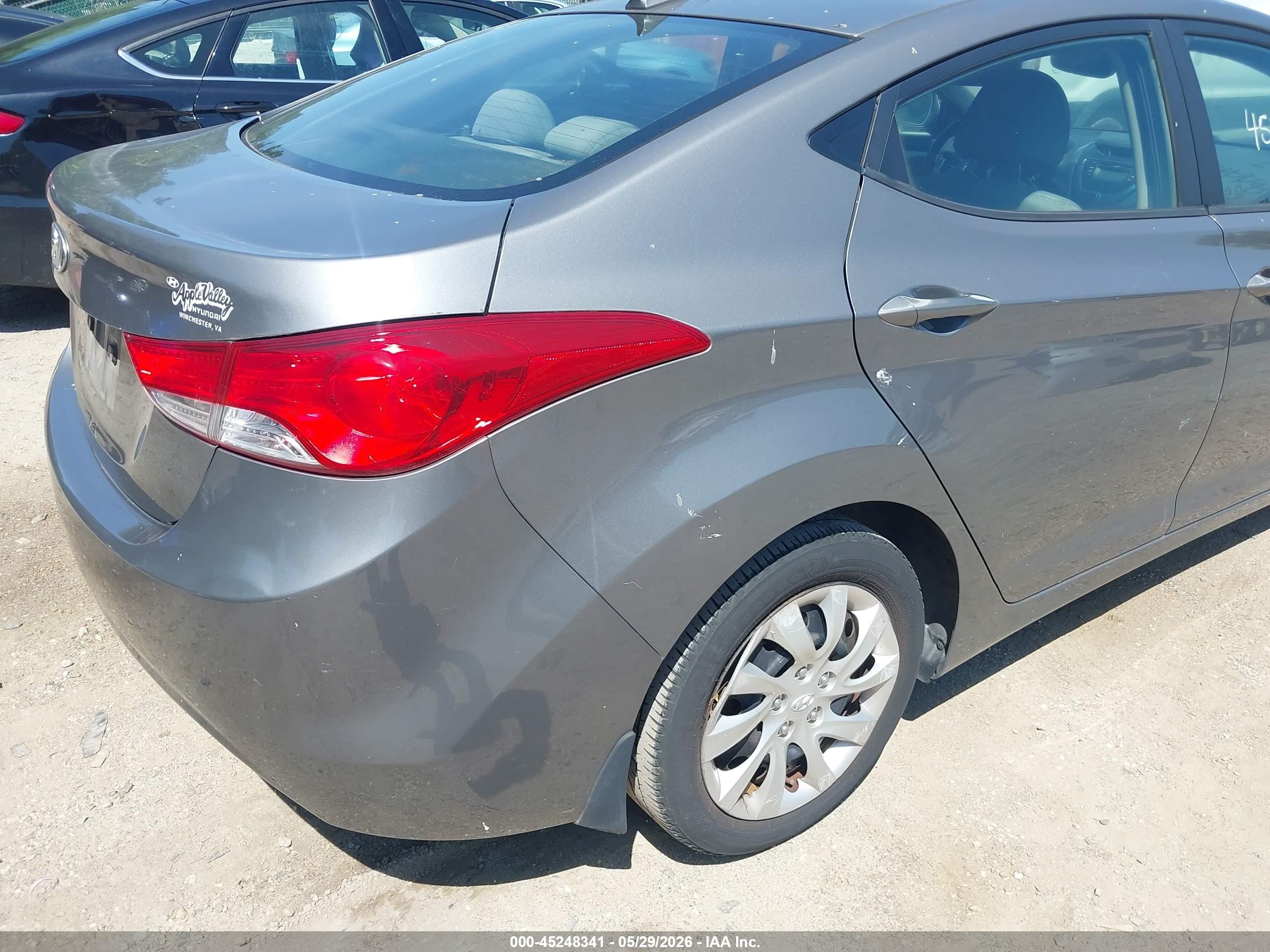 2013 Hyundai Elantra Gls Gray vin: 5NPDH4AE4DH178725
