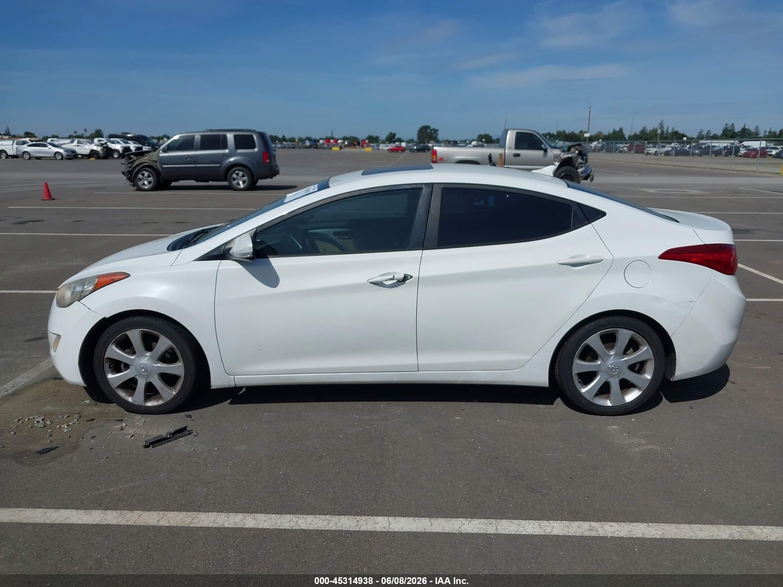 2013 Hyundai Elantra Limited White vin: 5NPDH4AE4DH184489