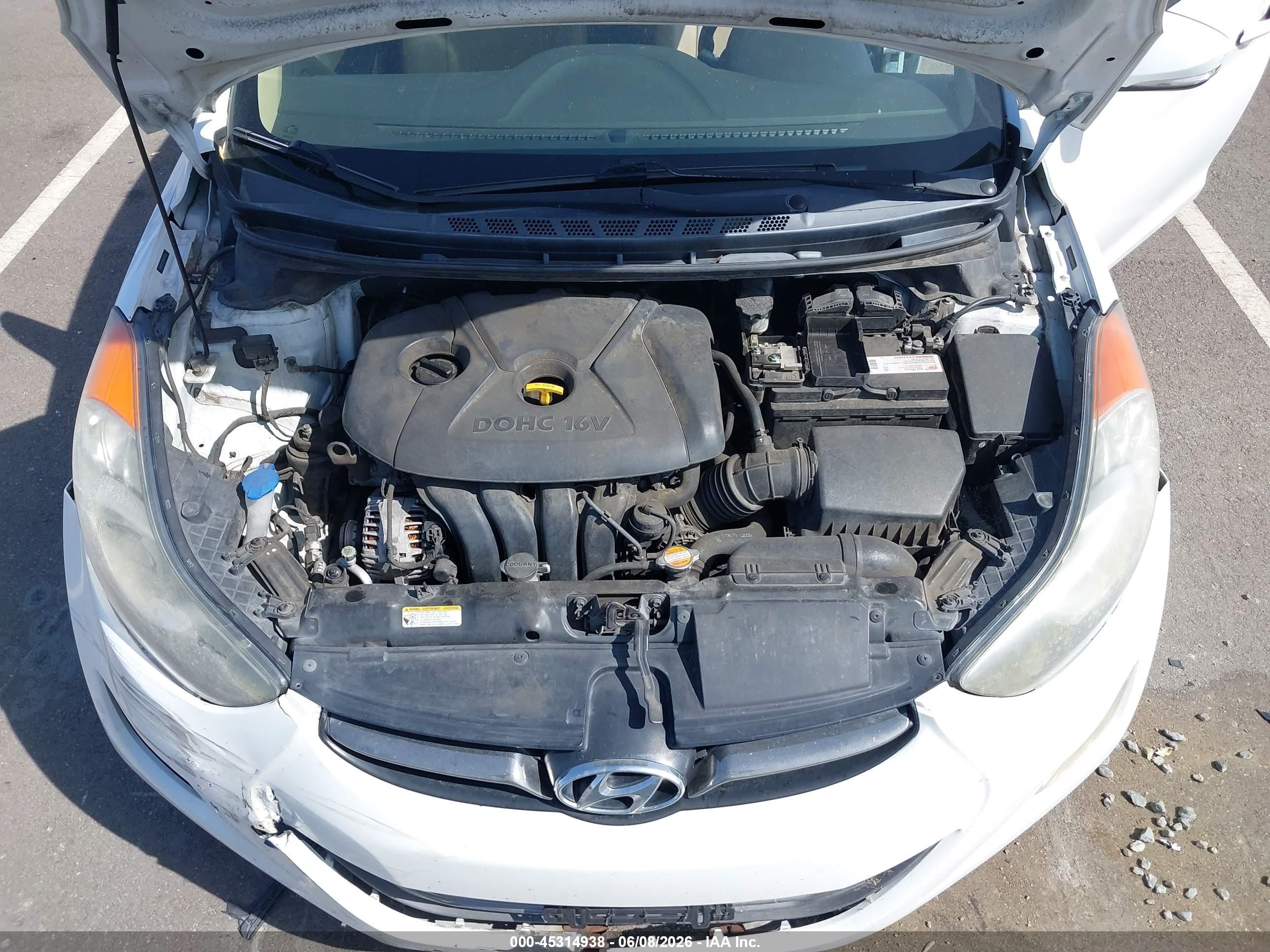 2013 Hyundai Elantra Limited White vin: 5NPDH4AE4DH184489