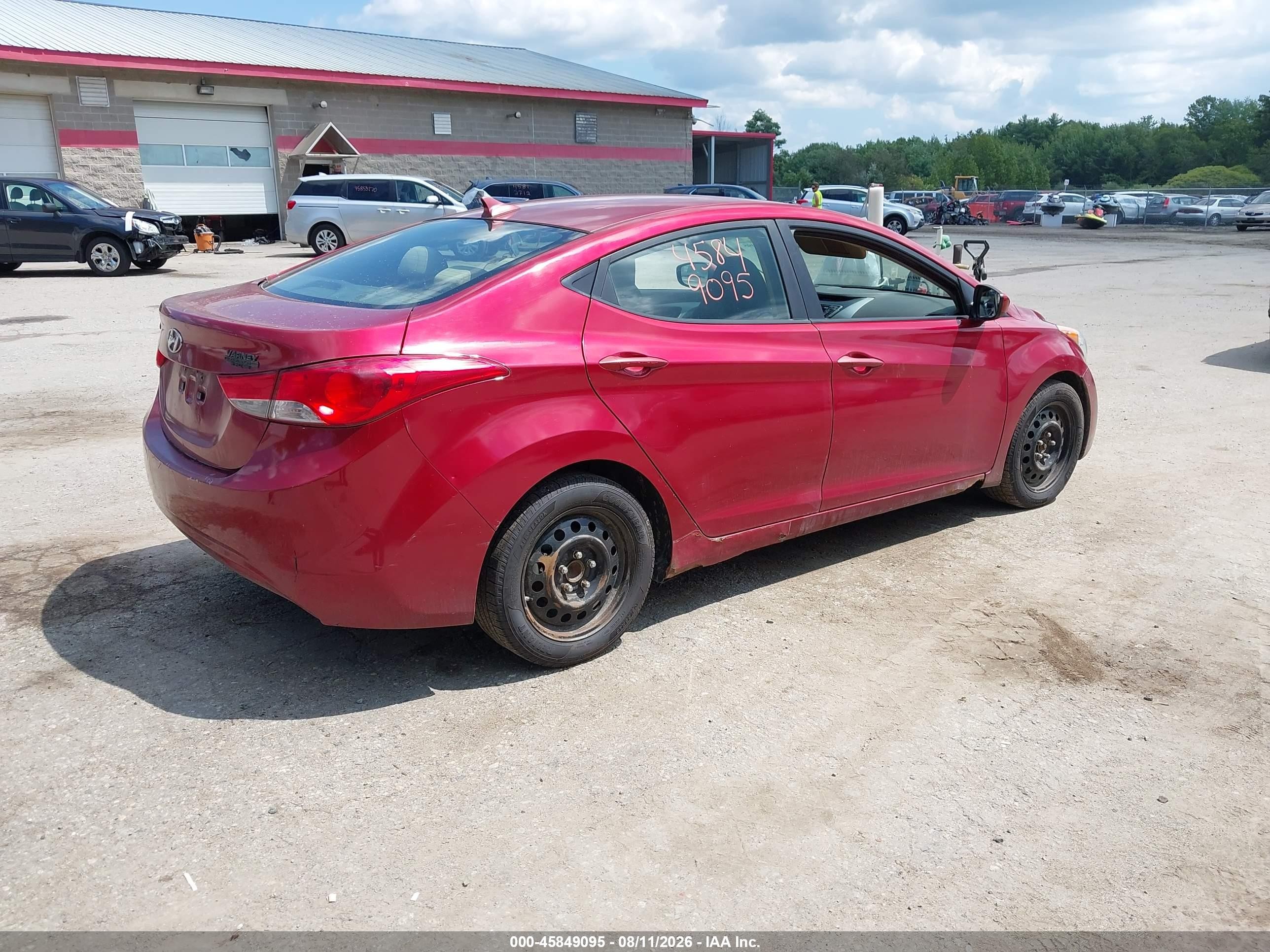 2013 Hyundai Elantra Gls Red vin: 5NPDH4AE4DH193631