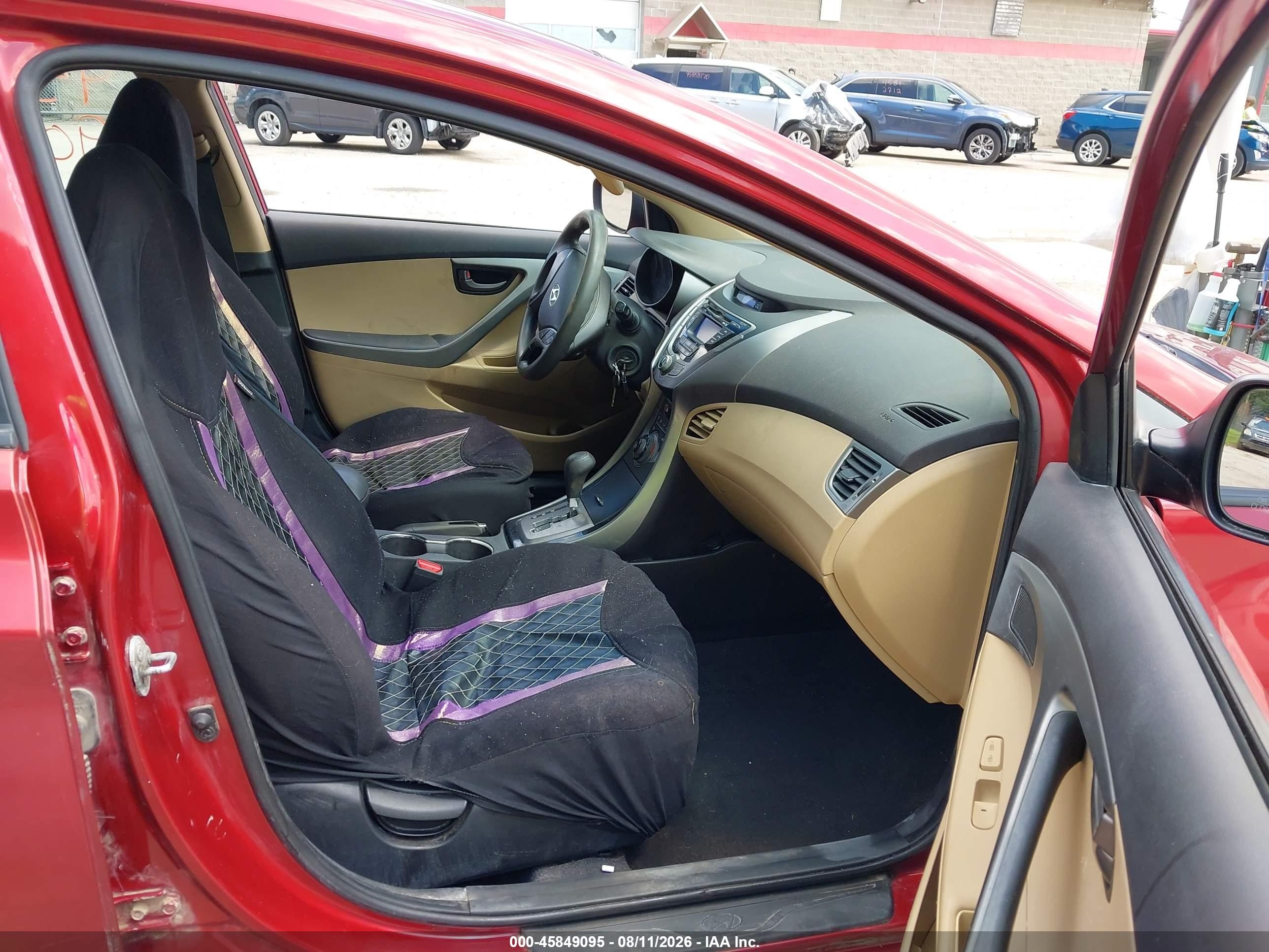 2013 Hyundai Elantra Gls Red vin: 5NPDH4AE4DH193631