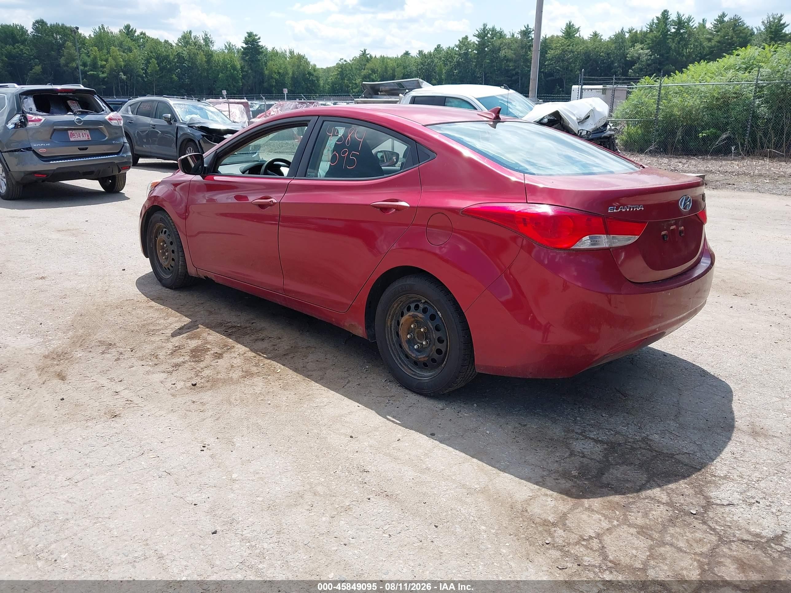 2013 Hyundai Elantra Gls Red vin: 5NPDH4AE4DH193631
