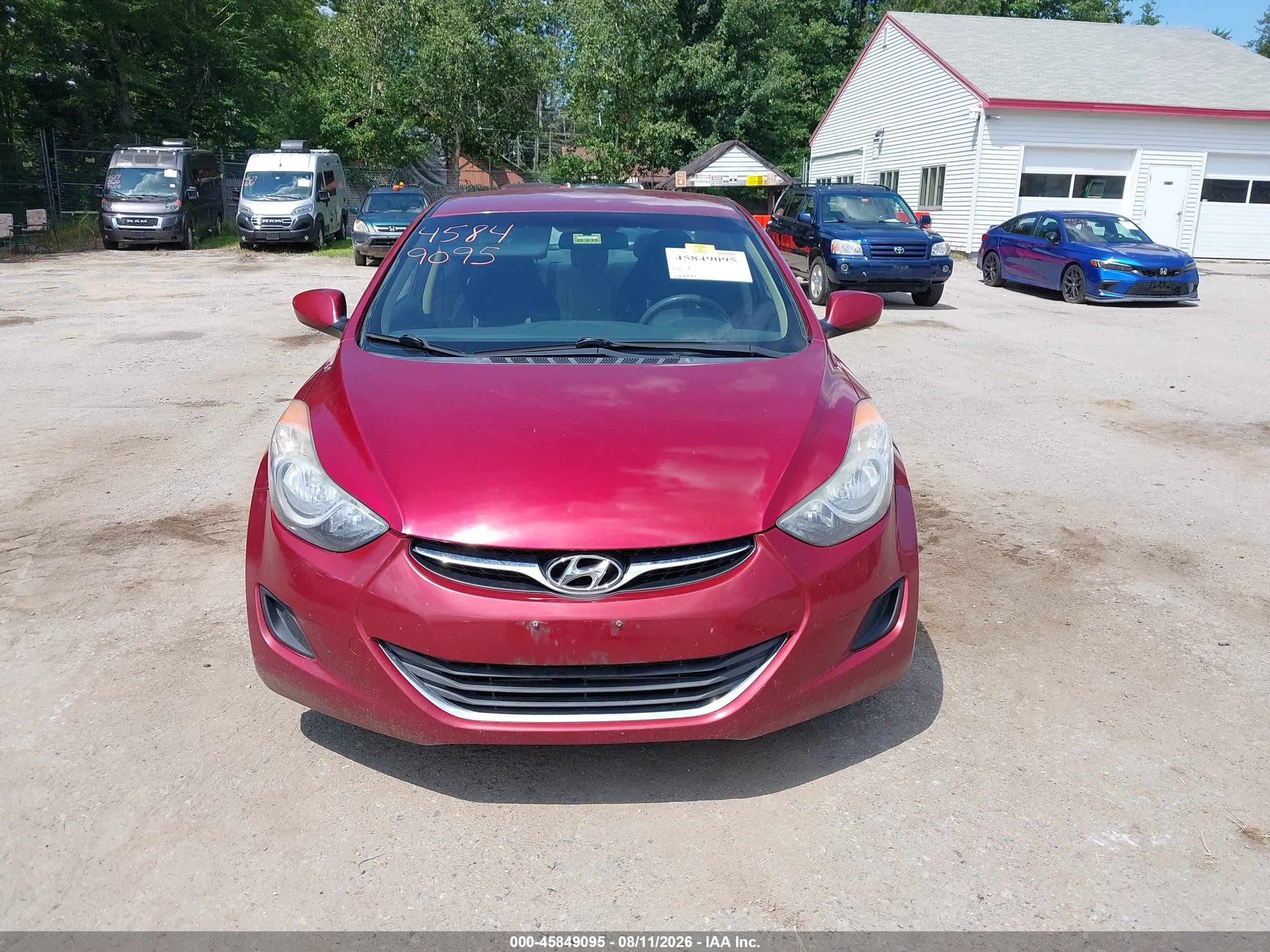 2013 Hyundai Elantra Gls Red vin: 5NPDH4AE4DH193631