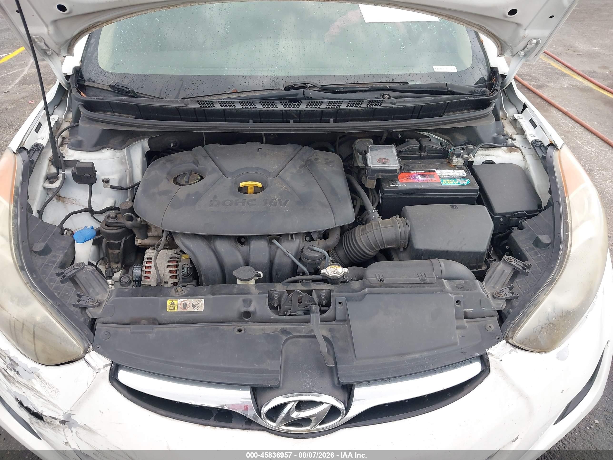 2013 Hyundai Elantra Gls White vin: 5NPDH4AE4DH200545