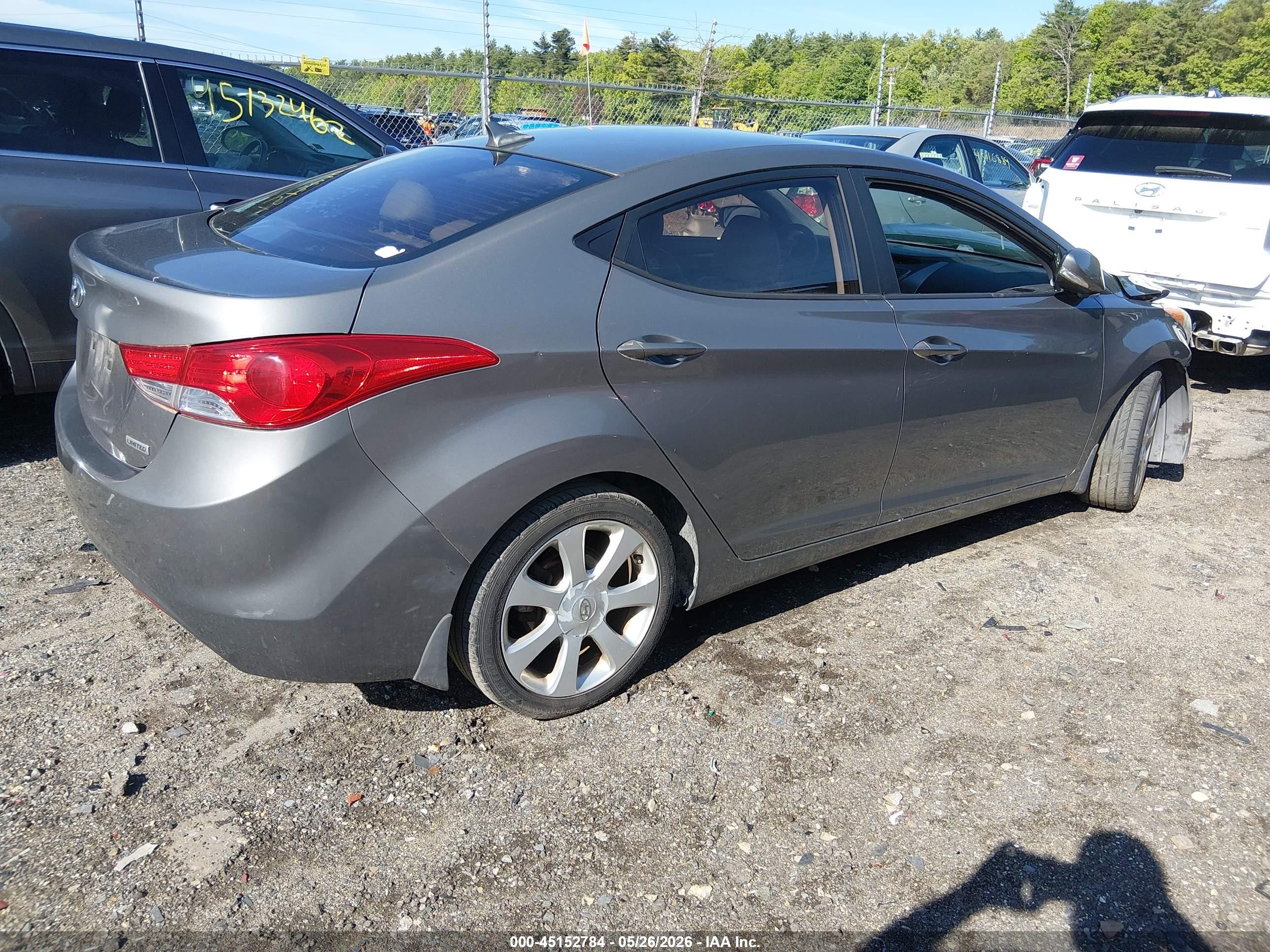 2013 Hyundai Elantra Limited Серый vin: 5NPDH4AE4DH204773