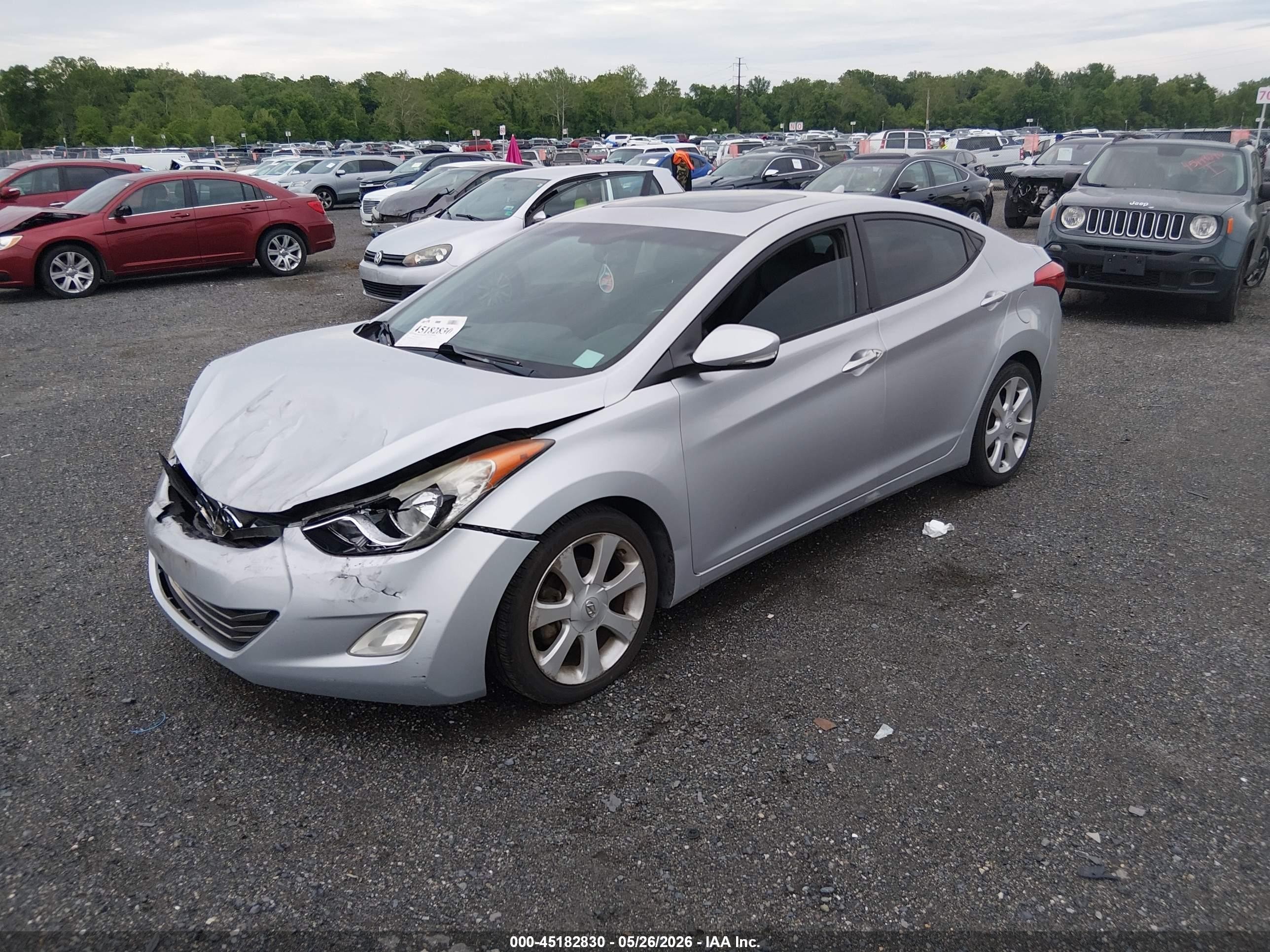 2013 Hyundai Elantra Limited Silver vin: 5NPDH4AE4DH206622