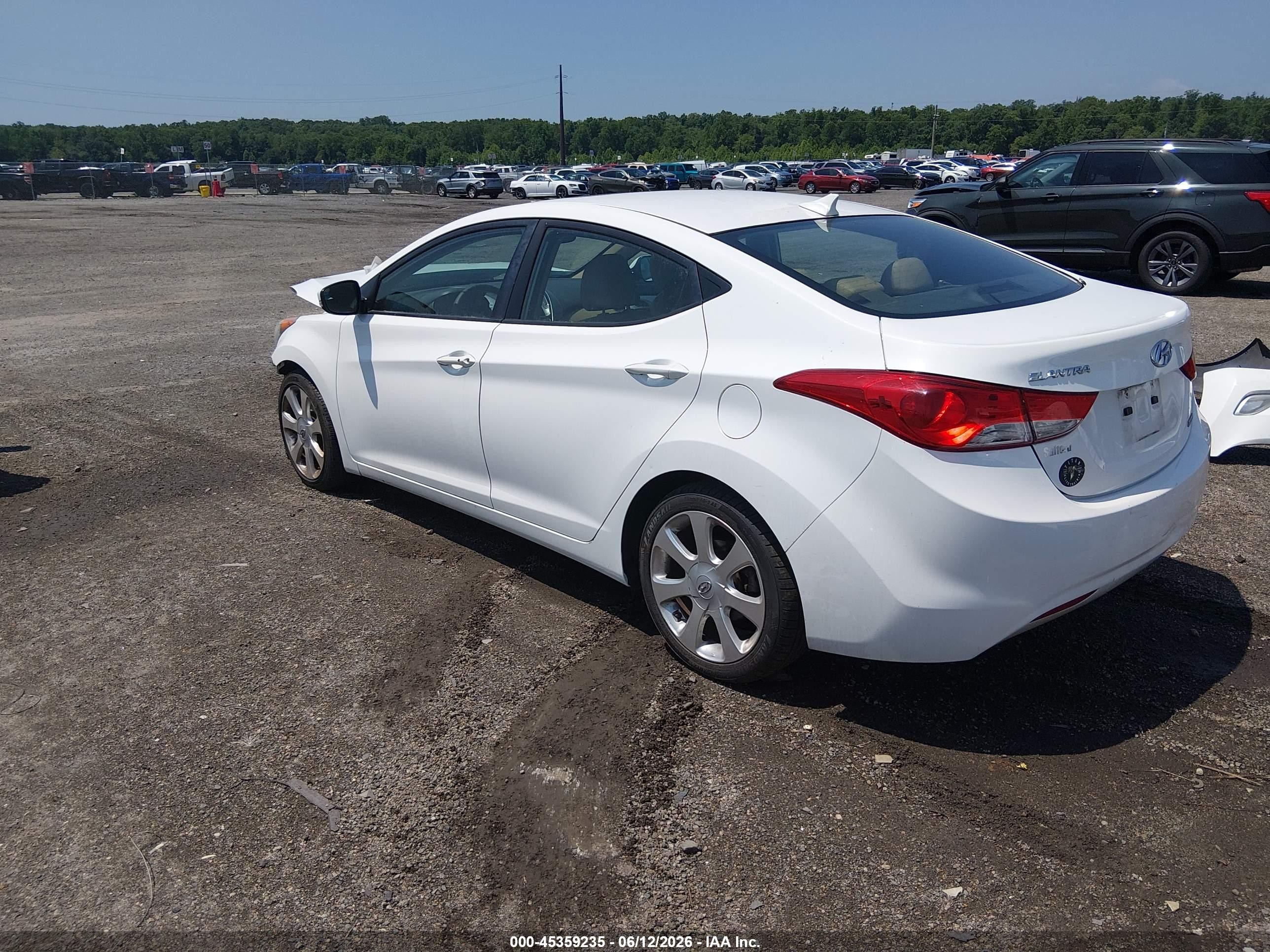 2013 Hyundai Elantra Limited White vin: 5NPDH4AE4DH211822