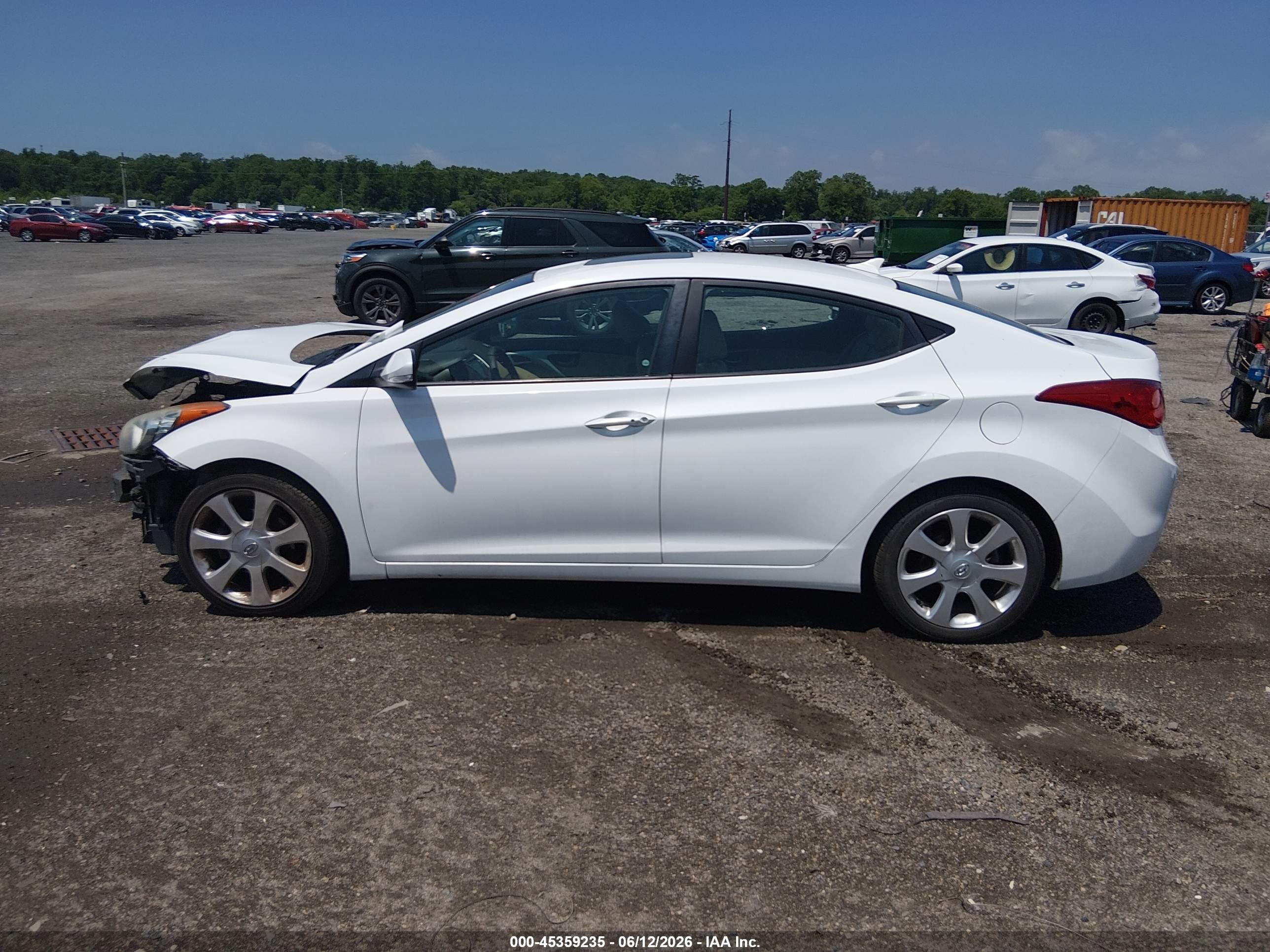 2013 Hyundai Elantra Limited White vin: 5NPDH4AE4DH211822