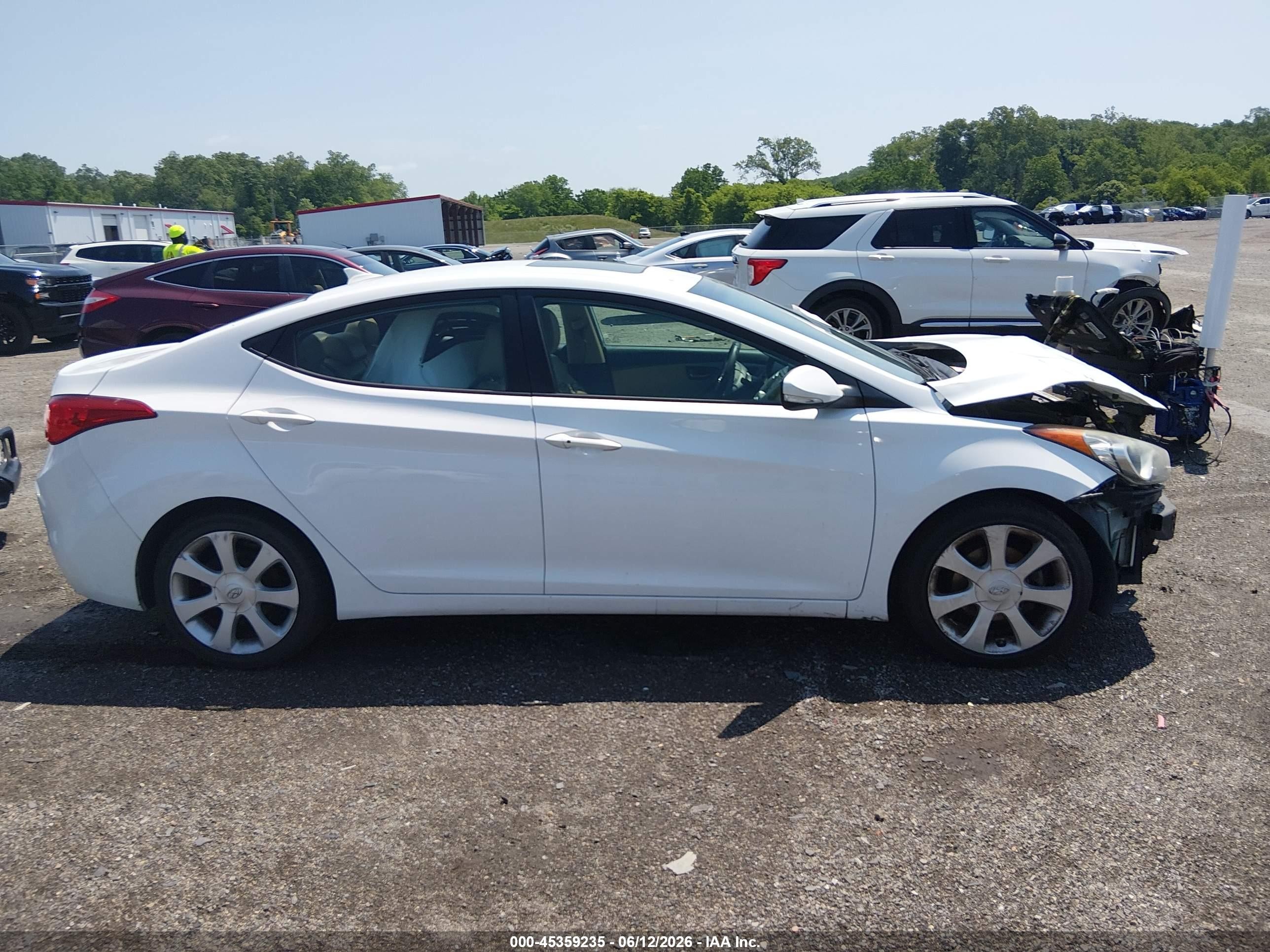 2013 Hyundai Elantra Limited White vin: 5NPDH4AE4DH211822