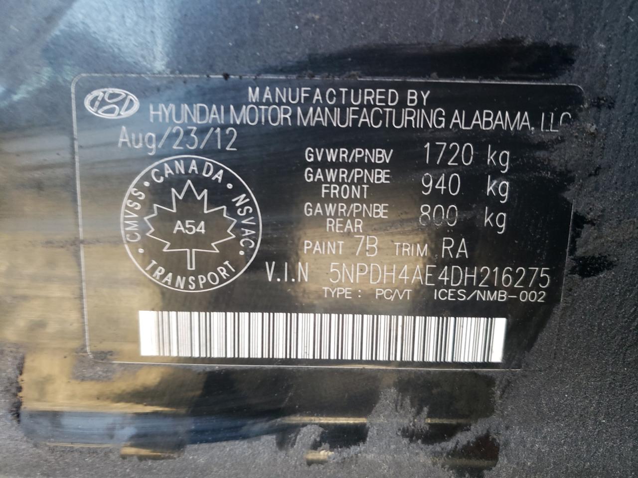 2013 Hyundai Elantra Gls   Черный vin: 5NPDH4AE4DH216275