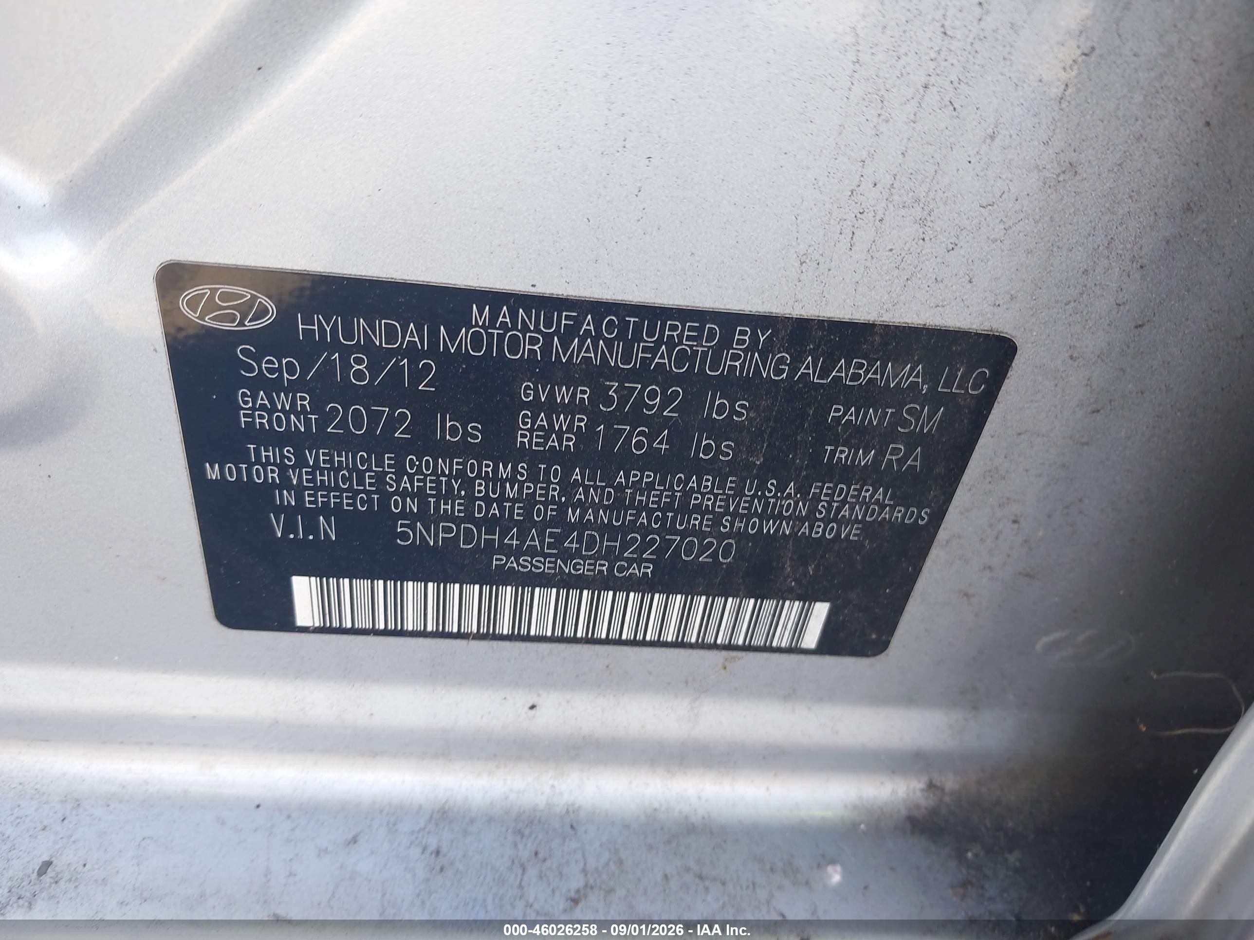 2013 Hyundai Elantra Gls Серебряный vin: 5NPDH4AE4DH227020