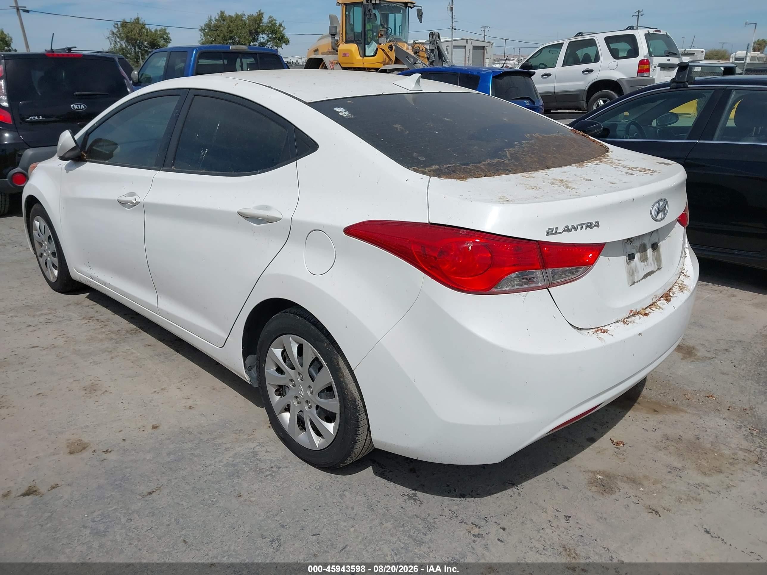 2013 Hyundai Elantra Gls/limited Белый vin: 5NPDH4AE4DH230337