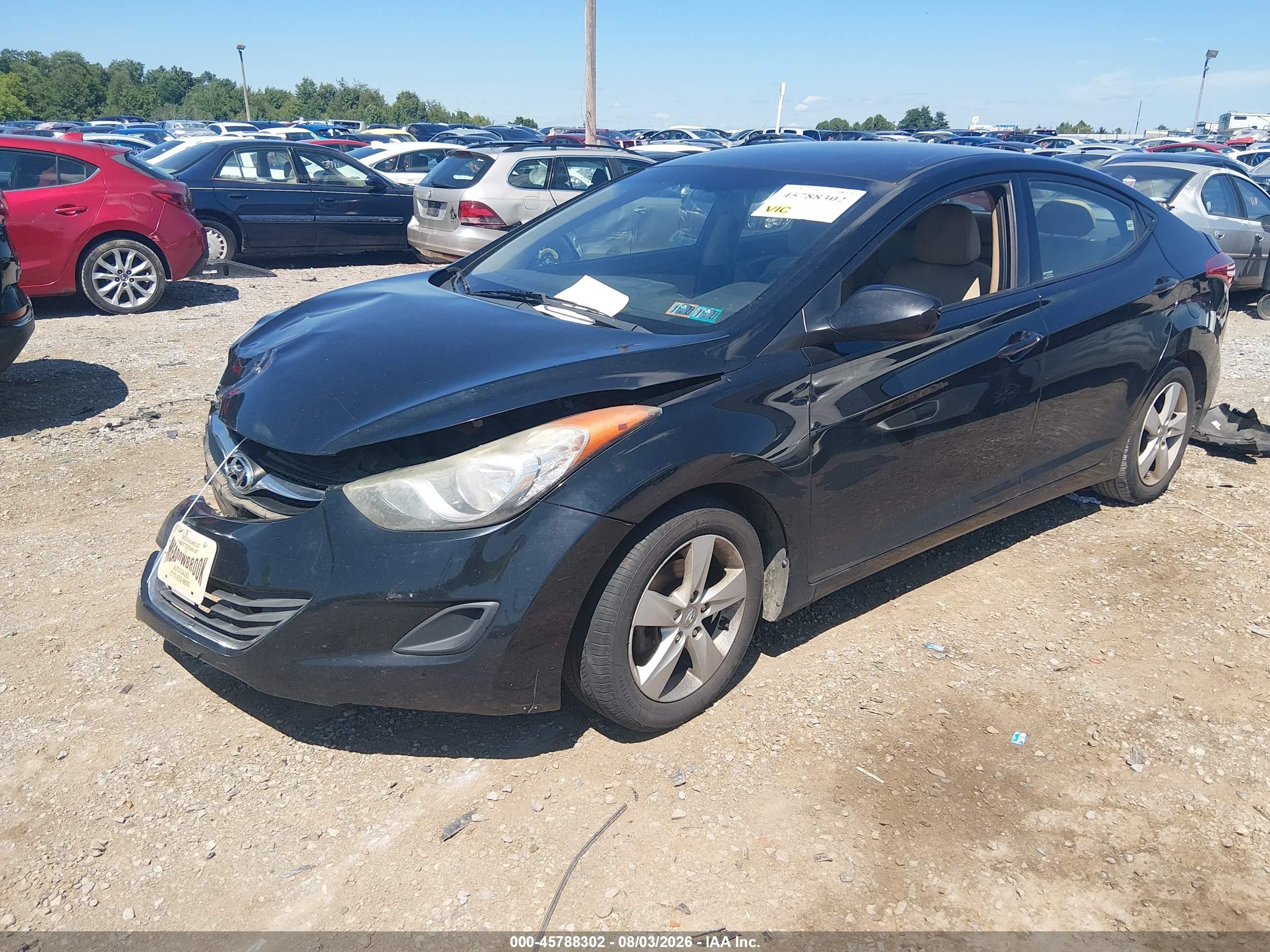 2013 Hyundai Elantra Gls Black vin: 5NPDH4AE4DH241273