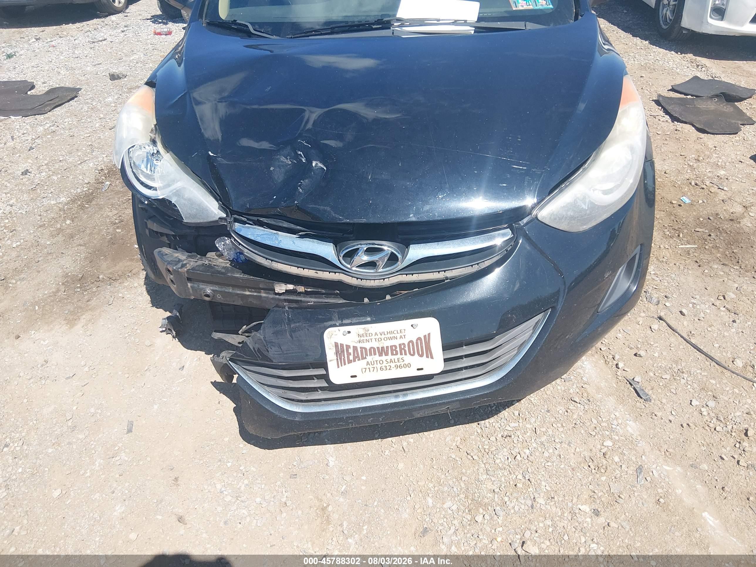 2013 Hyundai Elantra Gls Black vin: 5NPDH4AE4DH241273