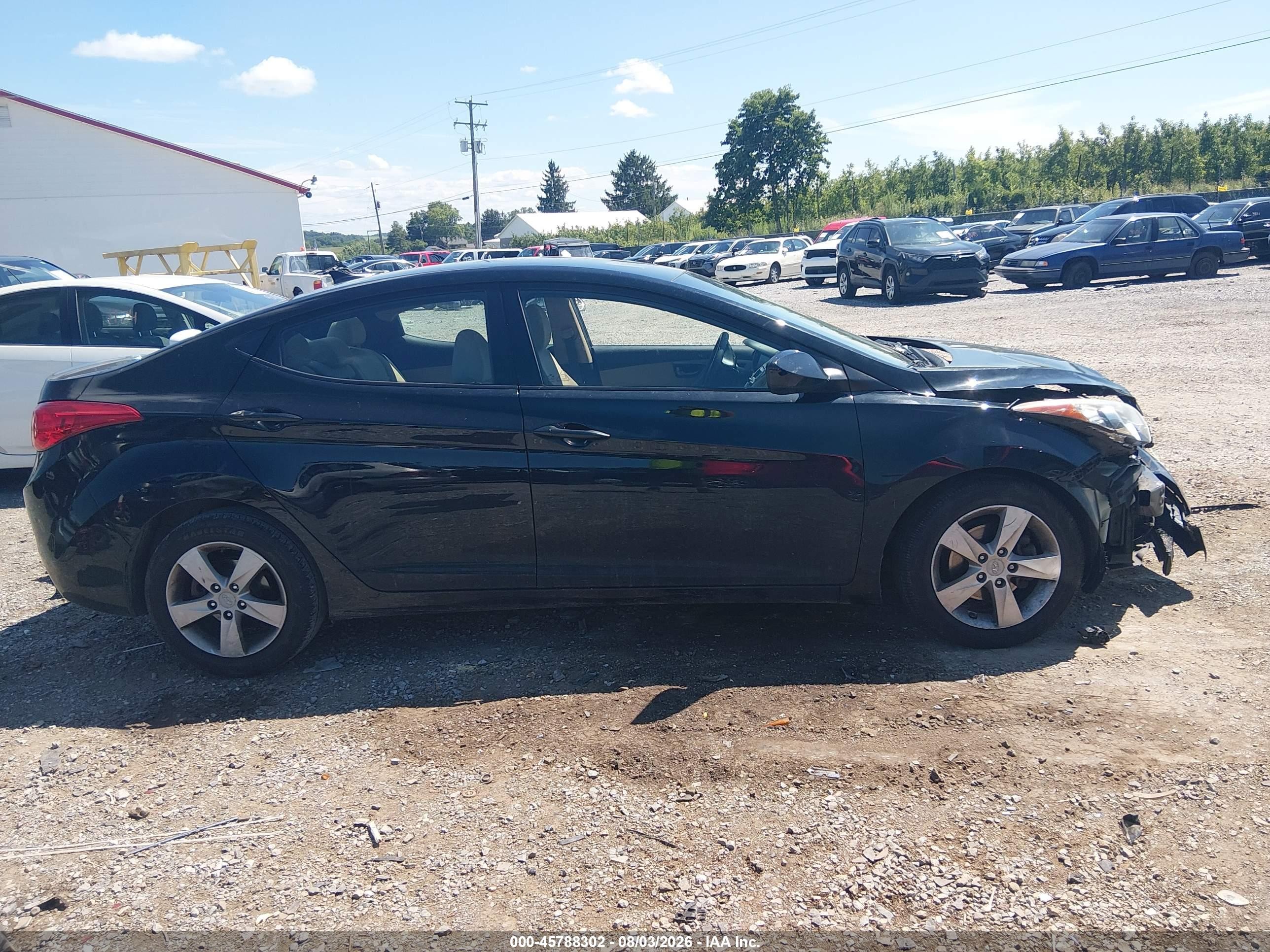 2013 Hyundai Elantra Gls Black vin: 5NPDH4AE4DH241273