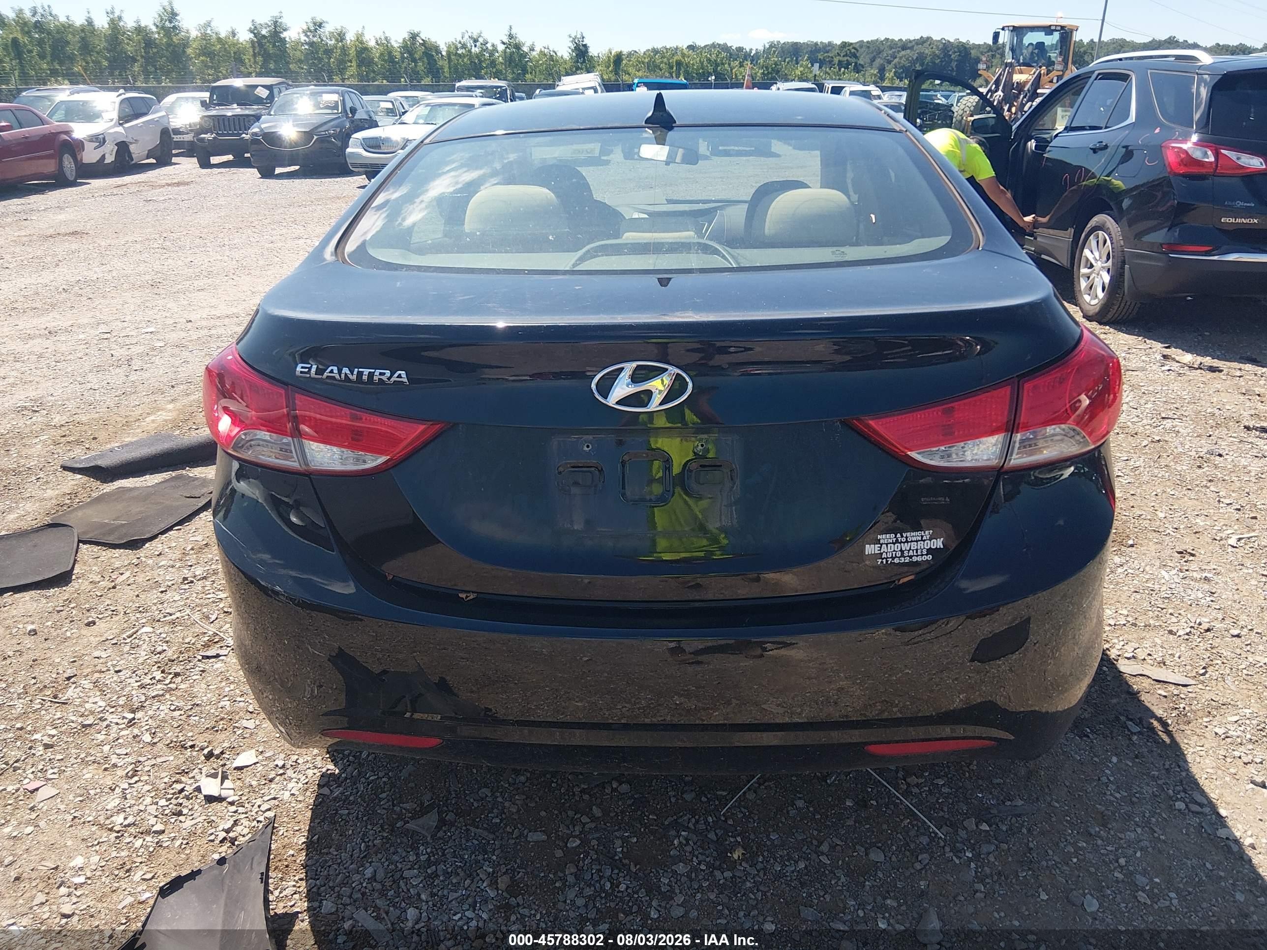2013 Hyundai Elantra Gls Black vin: 5NPDH4AE4DH241273