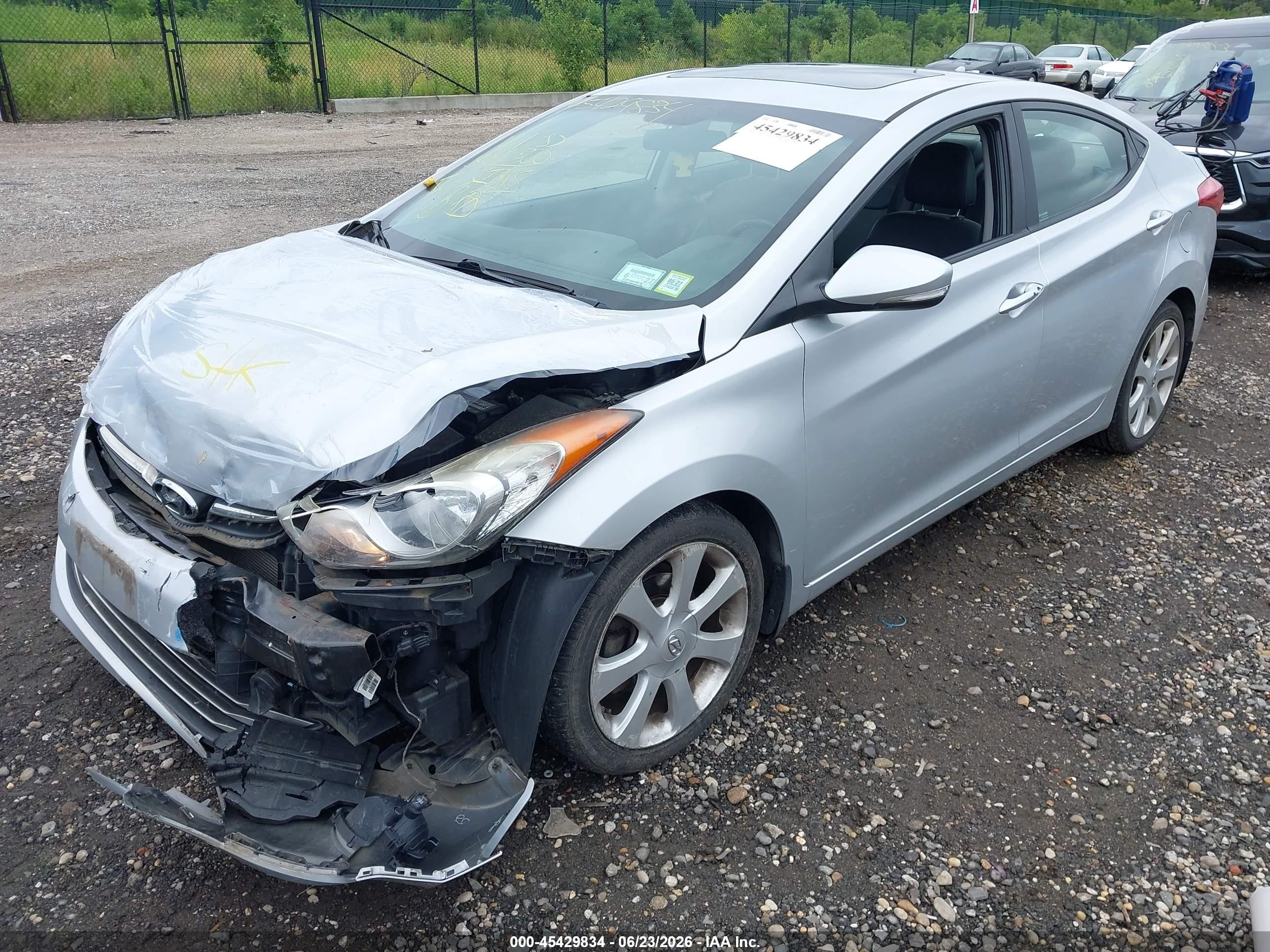 2013 Hyundai Elantra Limited Silver vin: 5NPDH4AE4DH253861