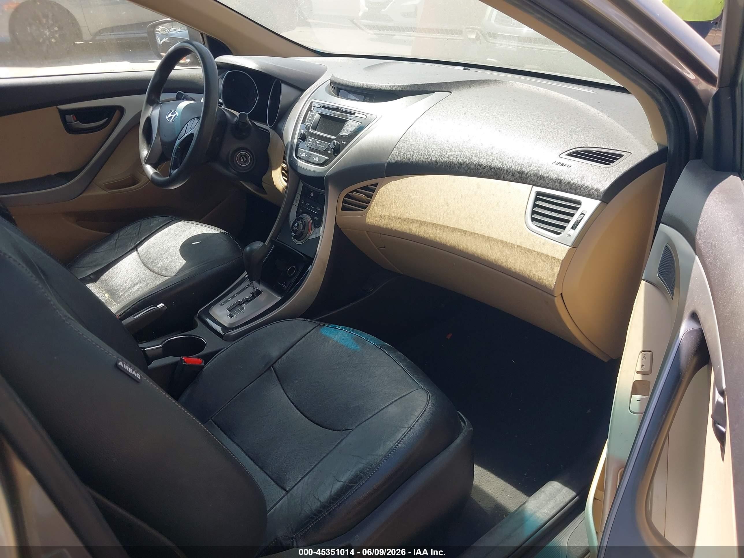 2013 Hyundai Elantra Gls Beige vin: 5NPDH4AE4DH255190