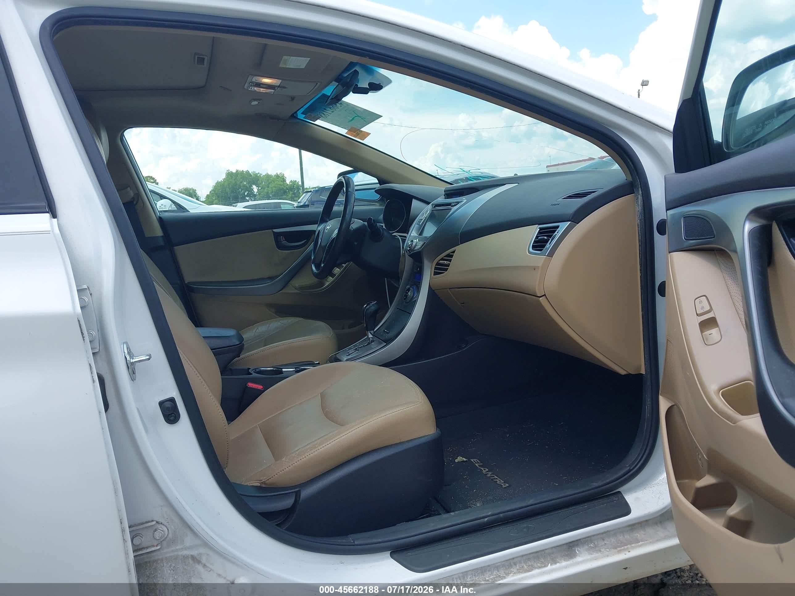 2013 Hyundai Elantra Limited White vin: 5NPDH4AE4DH270045