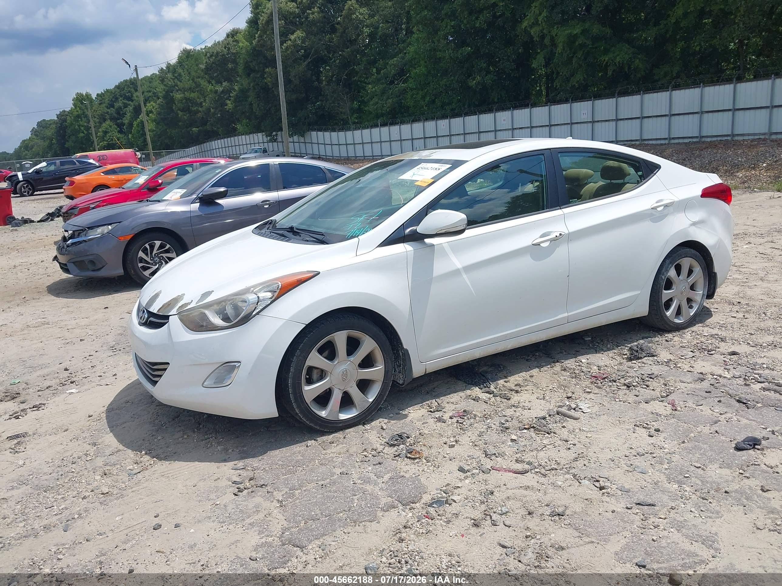 2013 Hyundai Elantra Limited White vin: 5NPDH4AE4DH270045