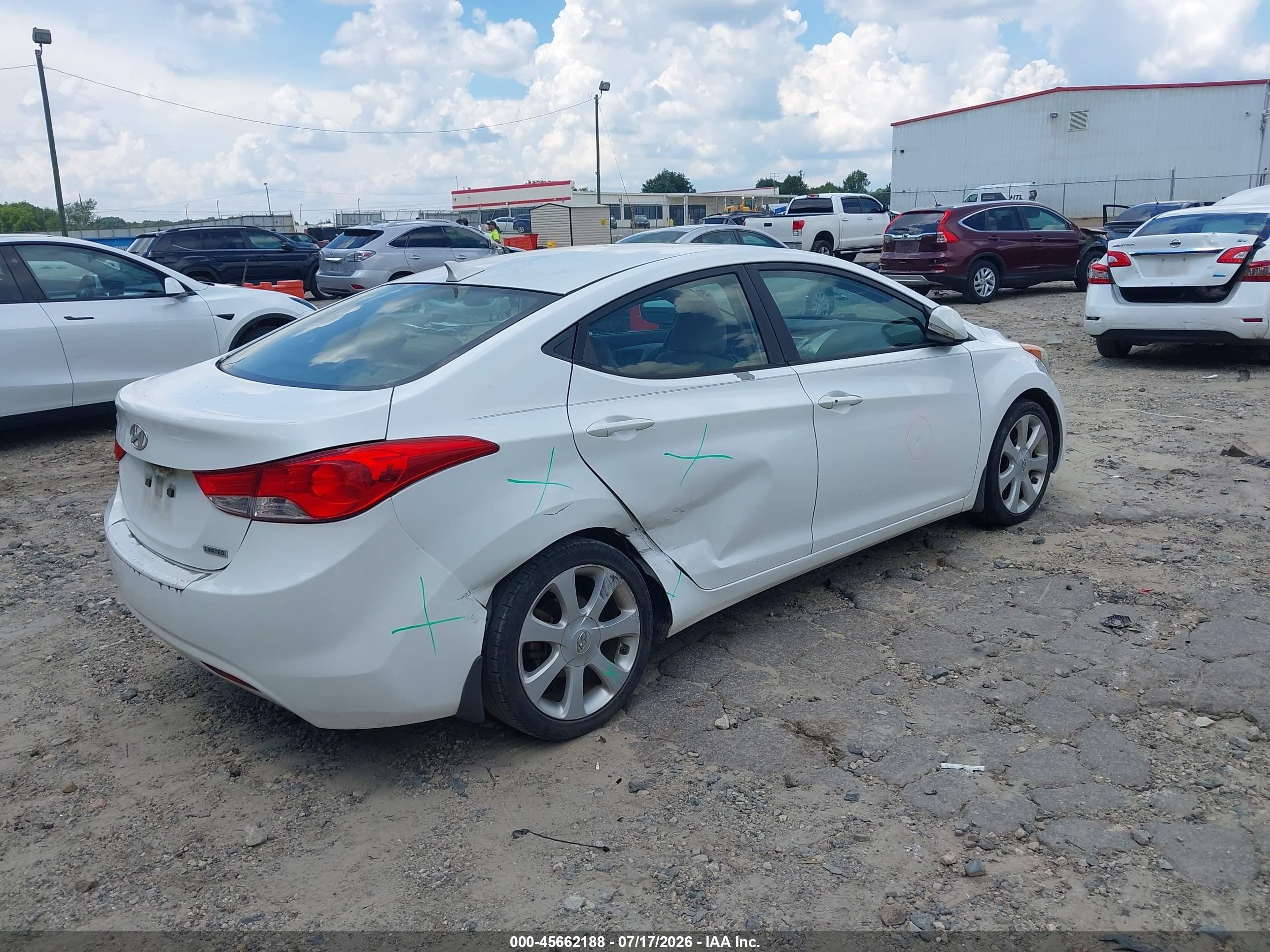 2013 Hyundai Elantra Limited White vin: 5NPDH4AE4DH270045