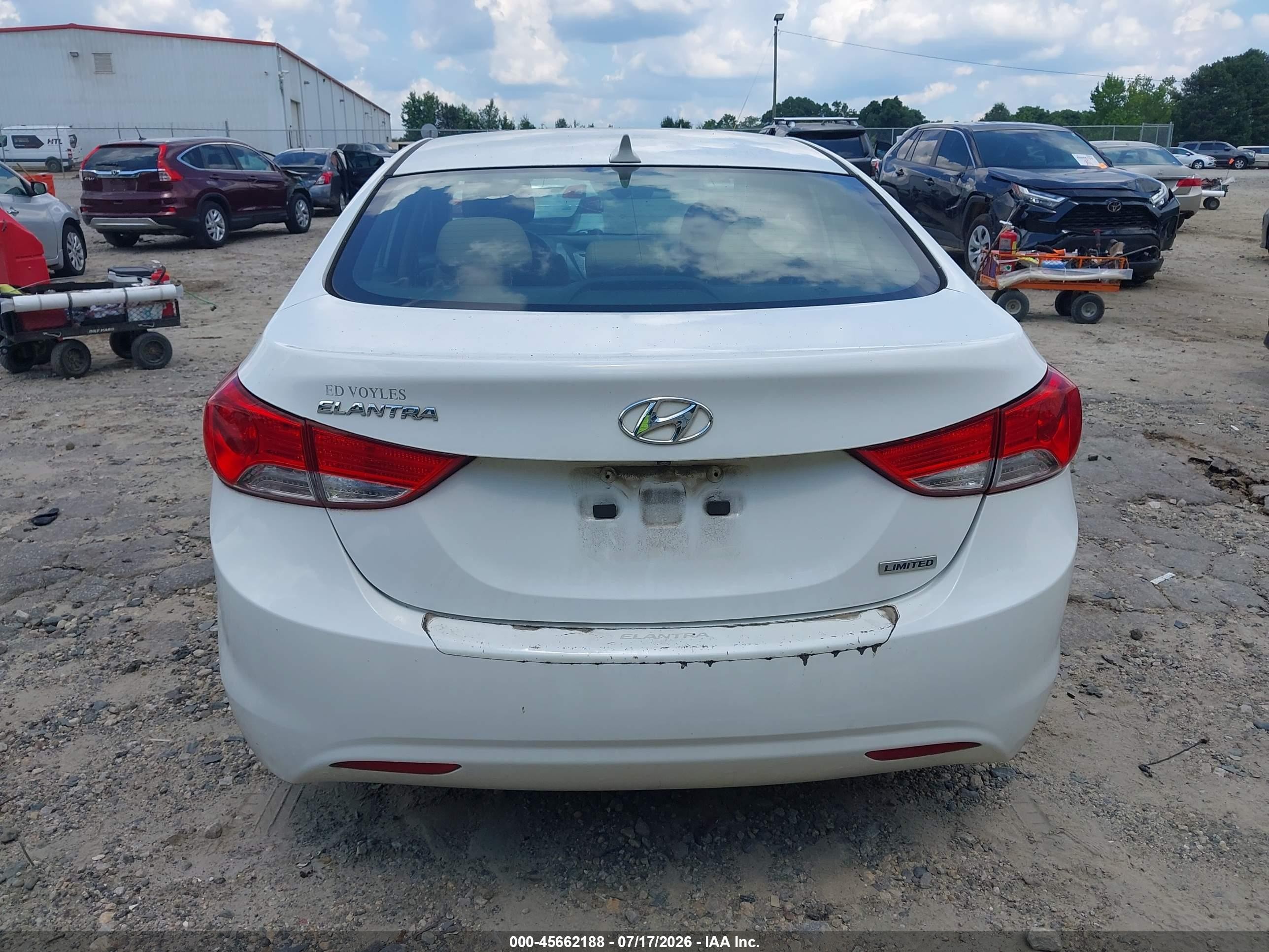 2013 Hyundai Elantra Limited White vin: 5NPDH4AE4DH270045