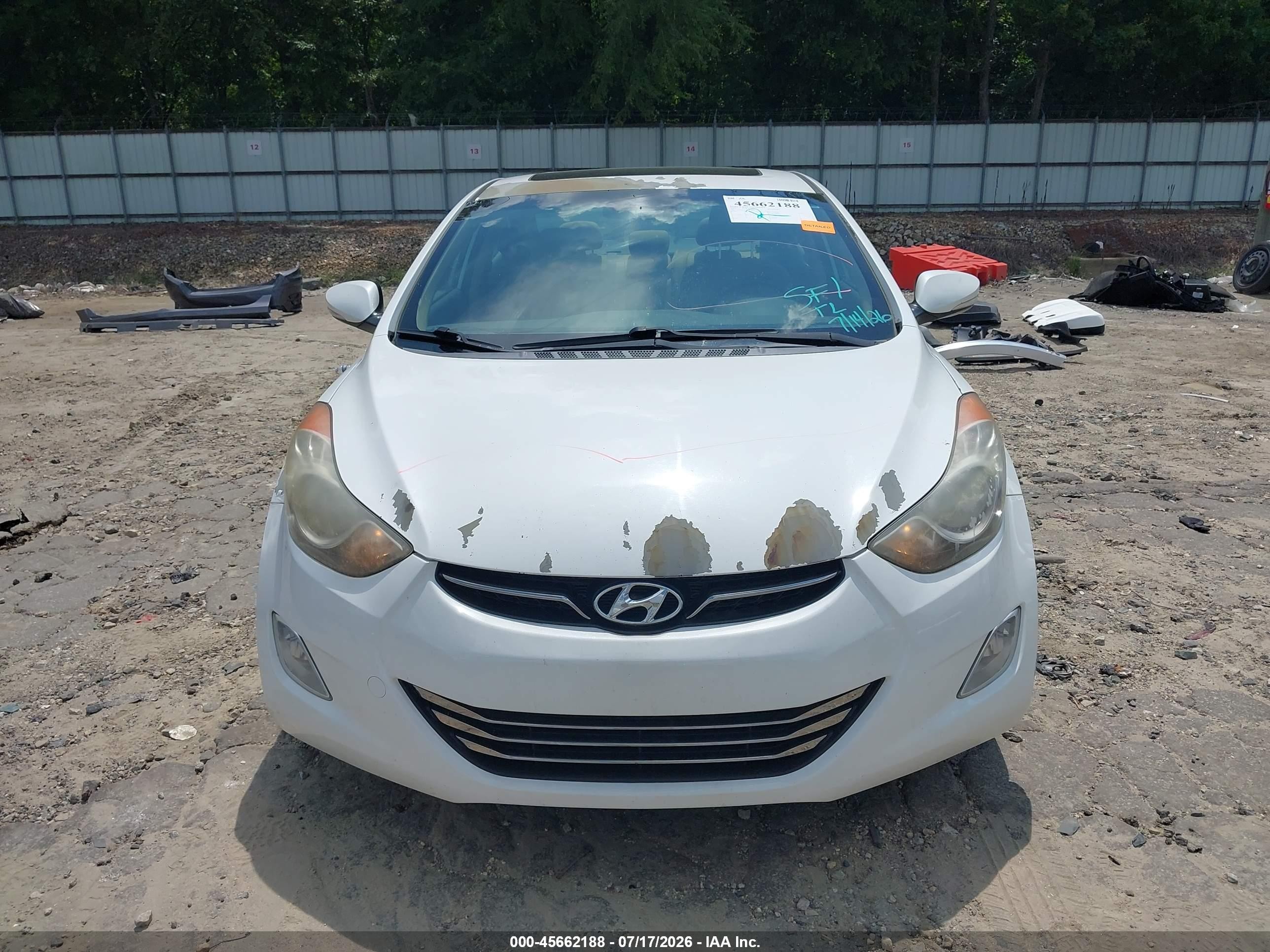 2013 Hyundai Elantra Limited White vin: 5NPDH4AE4DH270045
