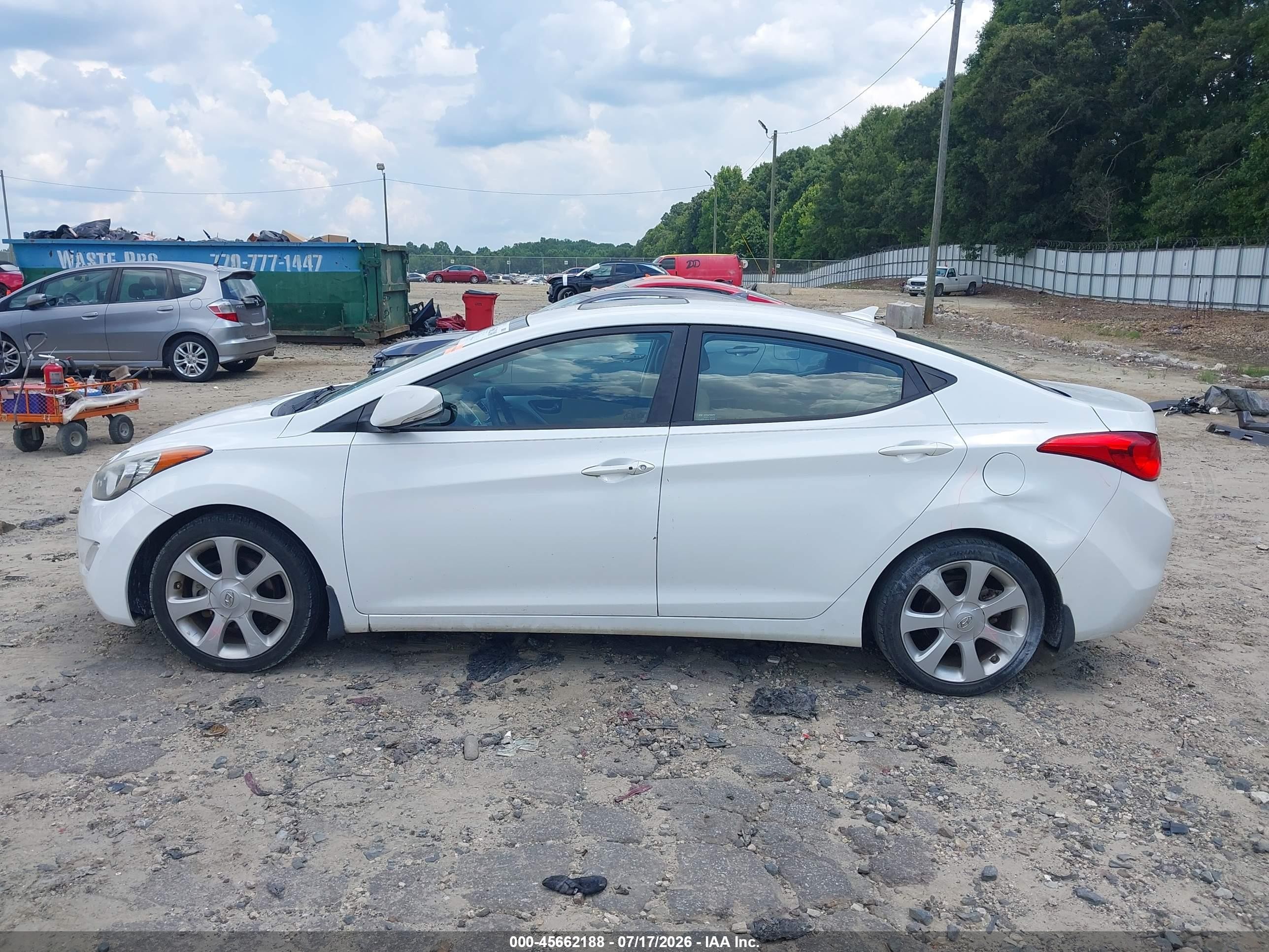 2013 Hyundai Elantra Limited White vin: 5NPDH4AE4DH270045