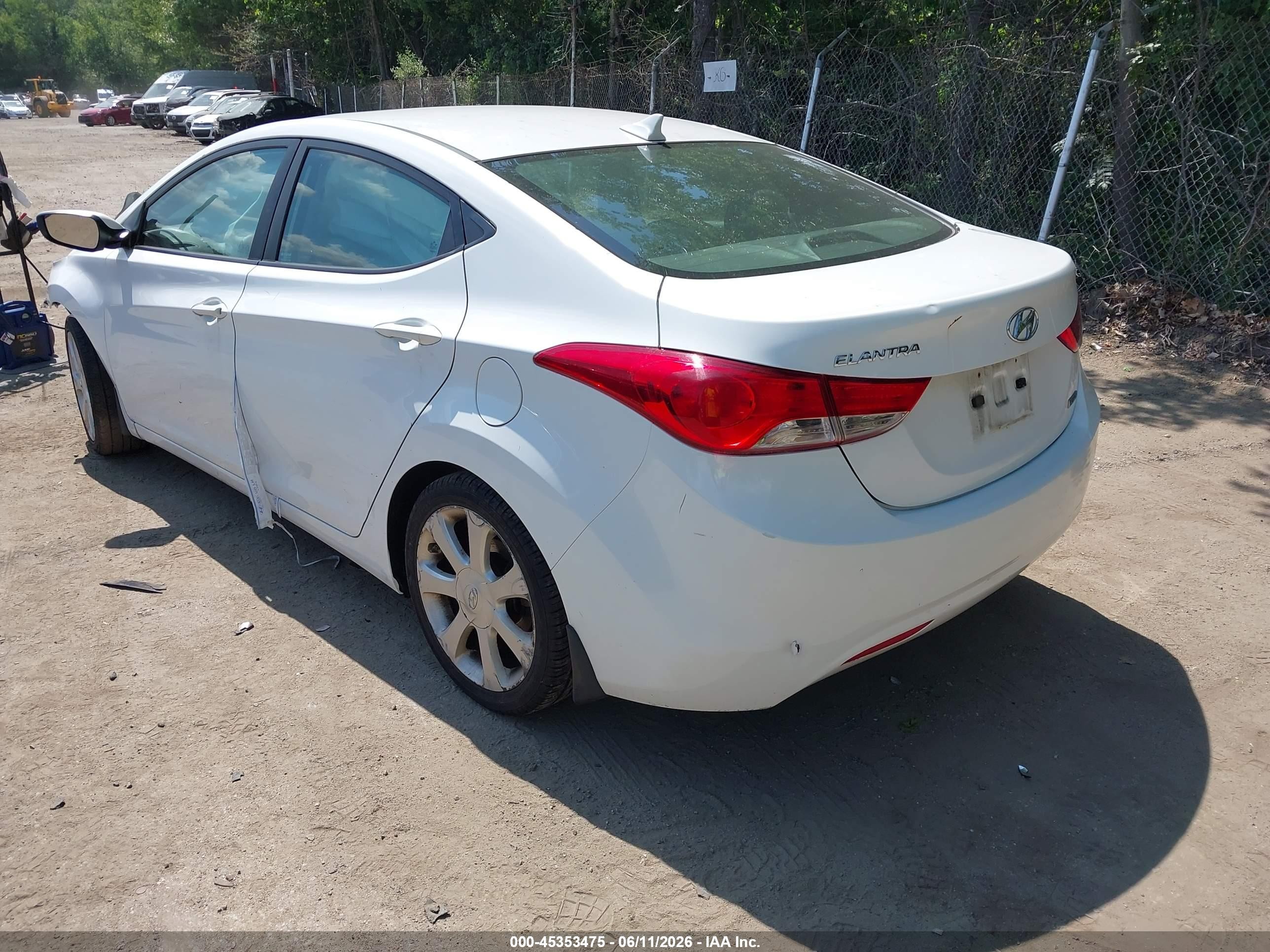 2013 Hyundai Elantra Limited White vin: 5NPDH4AE4DH282776