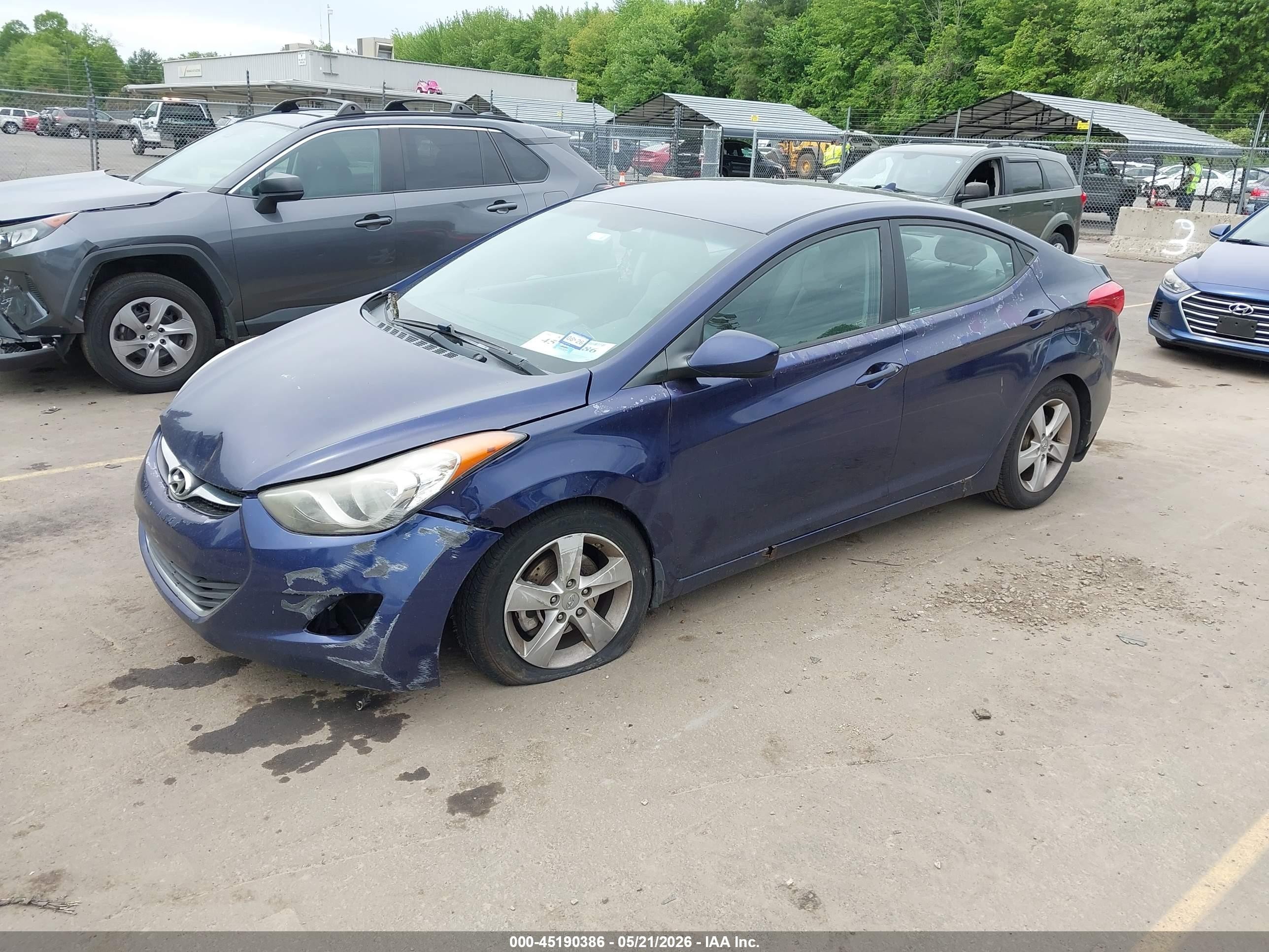 2013 Hyundai Elantra Gls Blue vin: 5NPDH4AE4DH284687