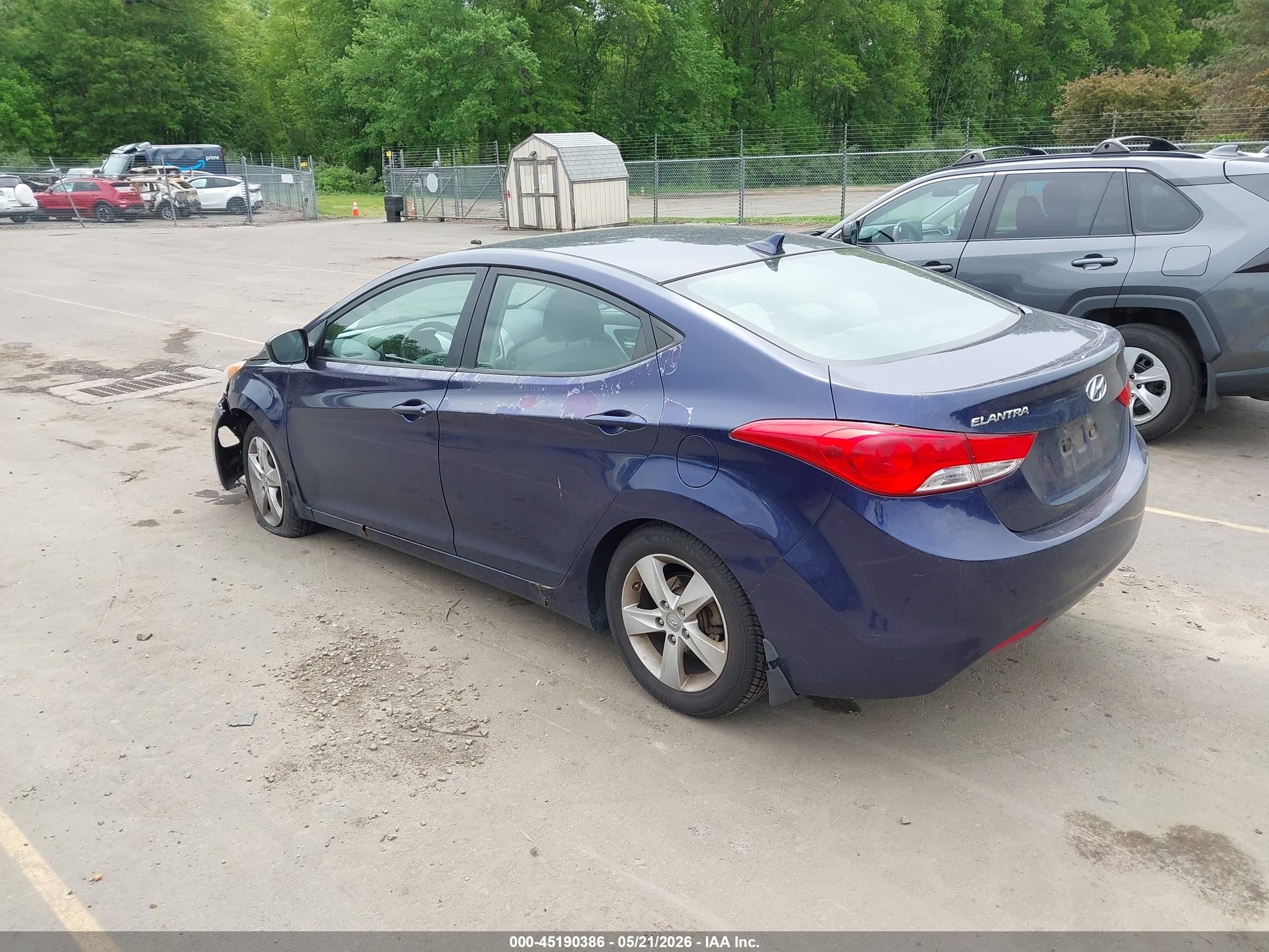 2013 Hyundai Elantra Gls Blue vin: 5NPDH4AE4DH284687