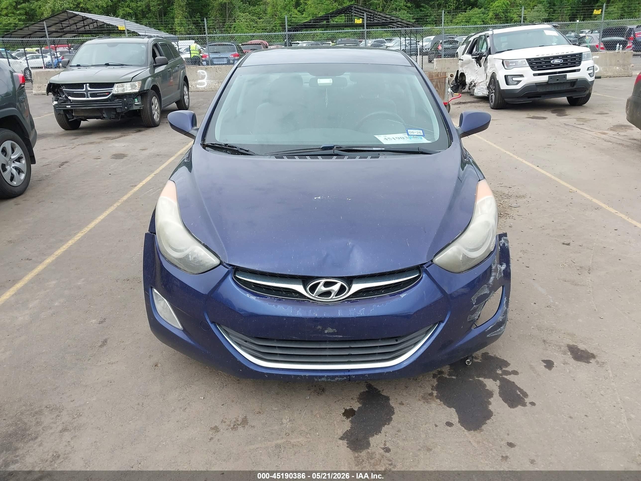 2013 Hyundai Elantra Gls Blue vin: 5NPDH4AE4DH284687