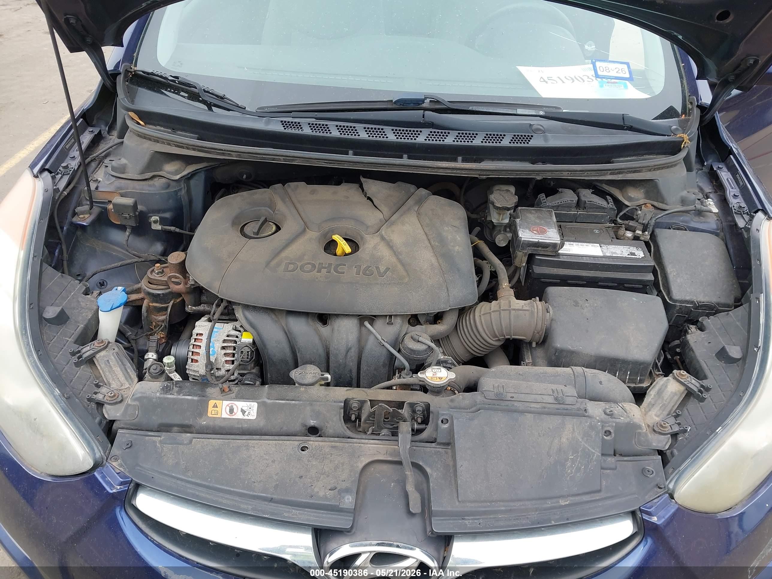 2013 Hyundai Elantra Gls Blue vin: 5NPDH4AE4DH284687